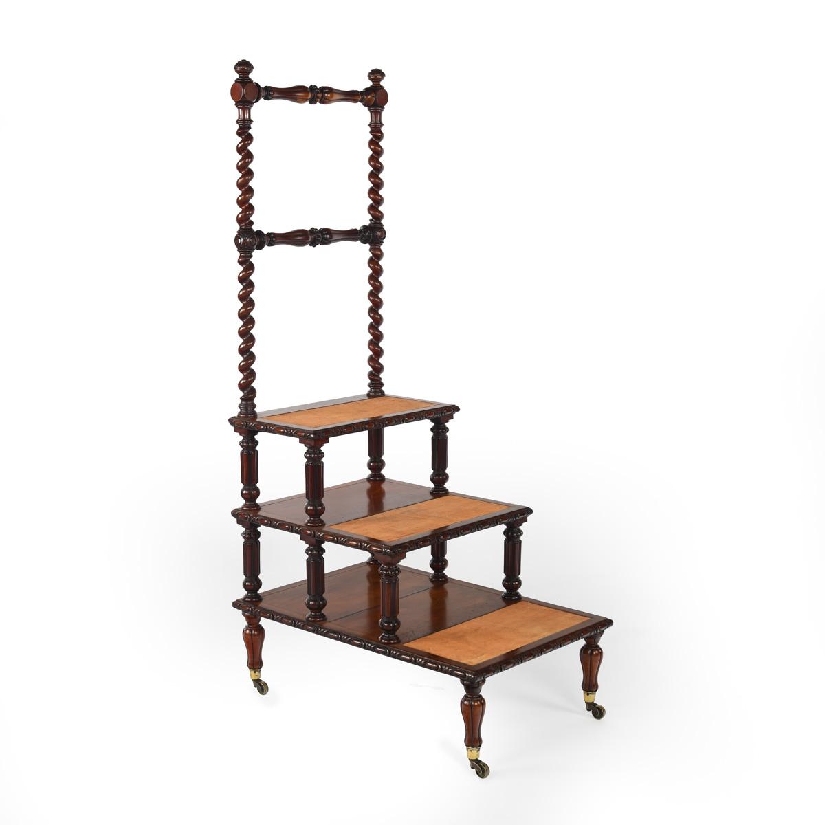 Set of Victorian Mahogany Library Steps (1 of 12)