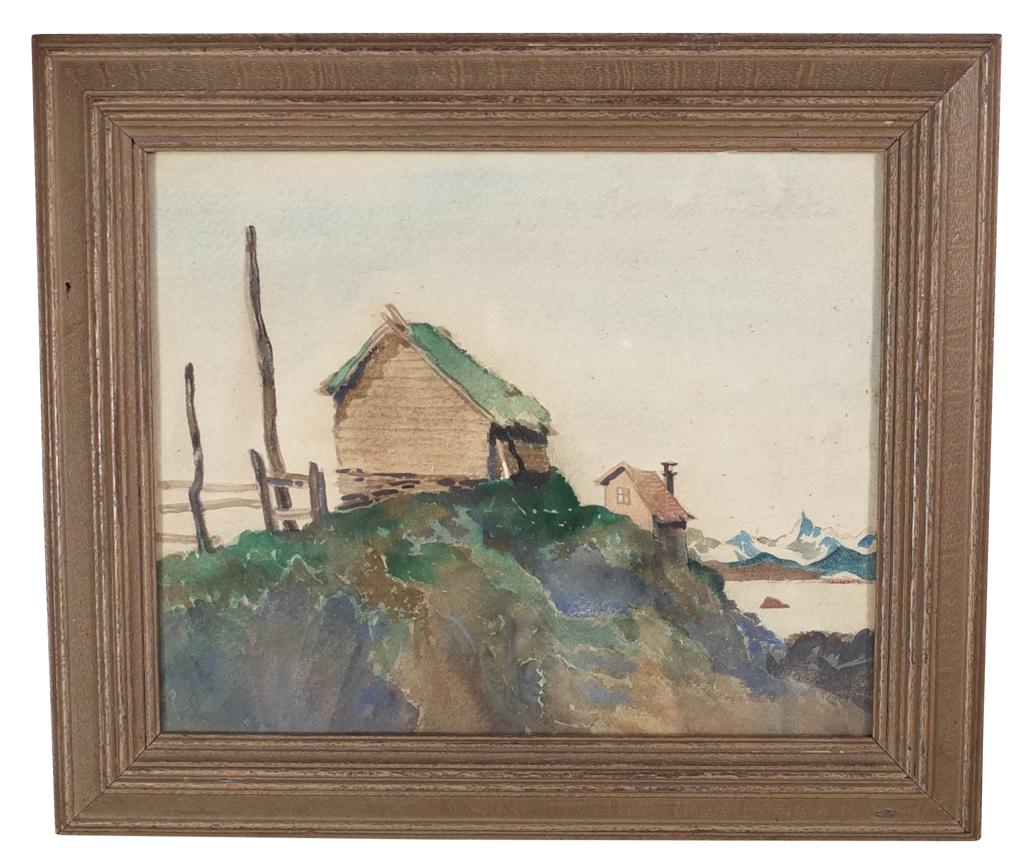 Watercolour of Norwegian Huttes (1 of 1) Watercolour of Norwegian Huttes (1 of 1)