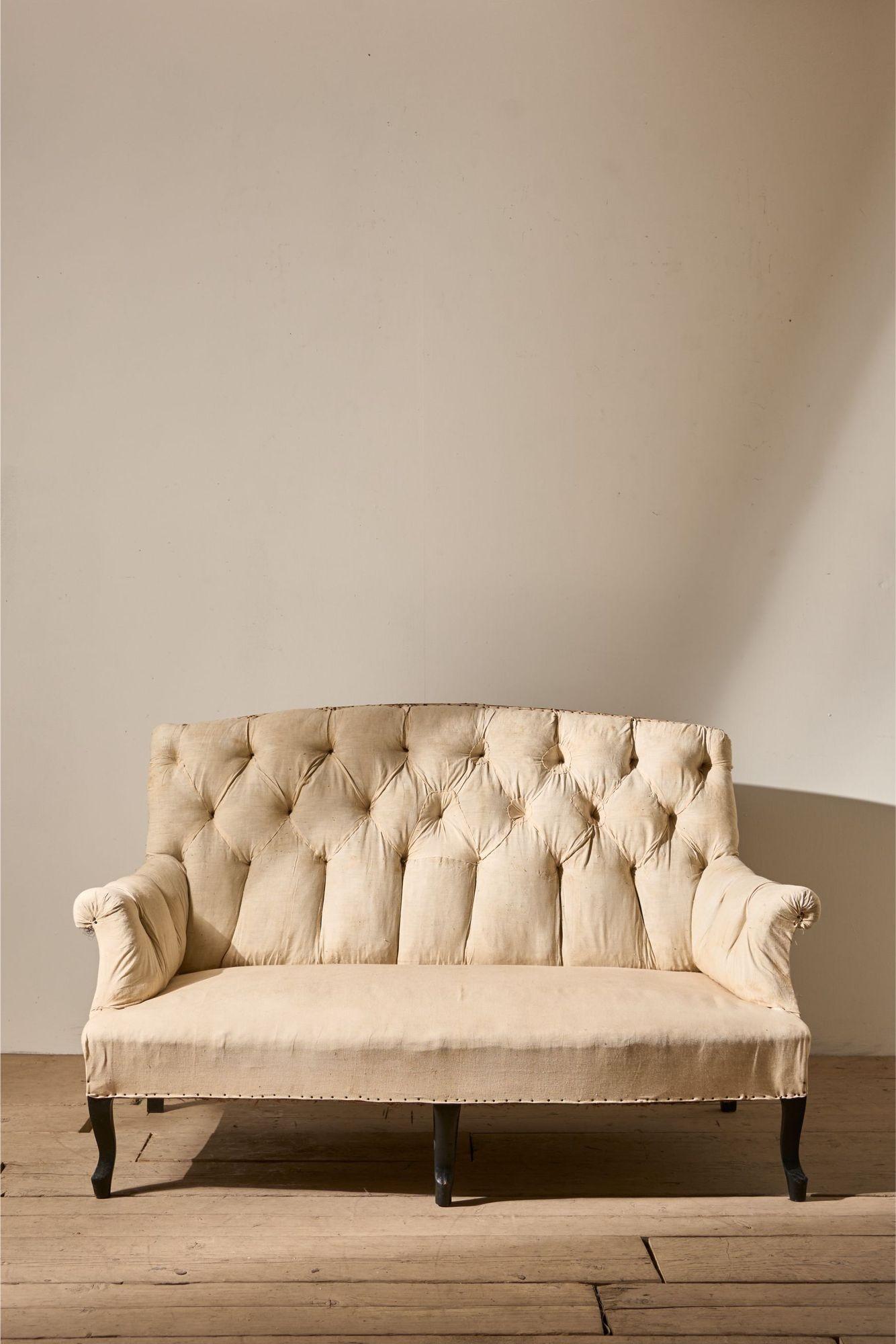 Napoleon III Buttoned High Back Small Sofa (1 of 5) Napoleon III Buttoned High Back Small Sofa (1 of 5)