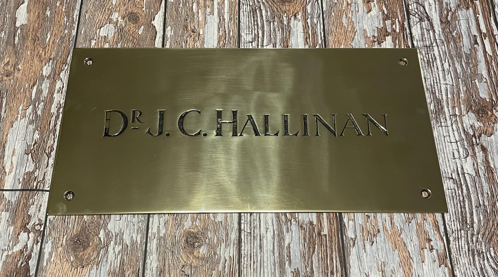 Brass Doctors Name Plate (1 of 4)