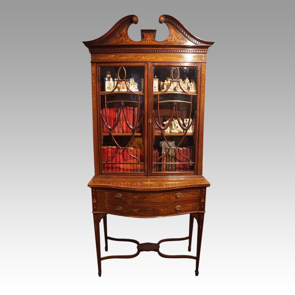 Edwardian Inlaid Mahogany Display Bookcase (1 of 9)