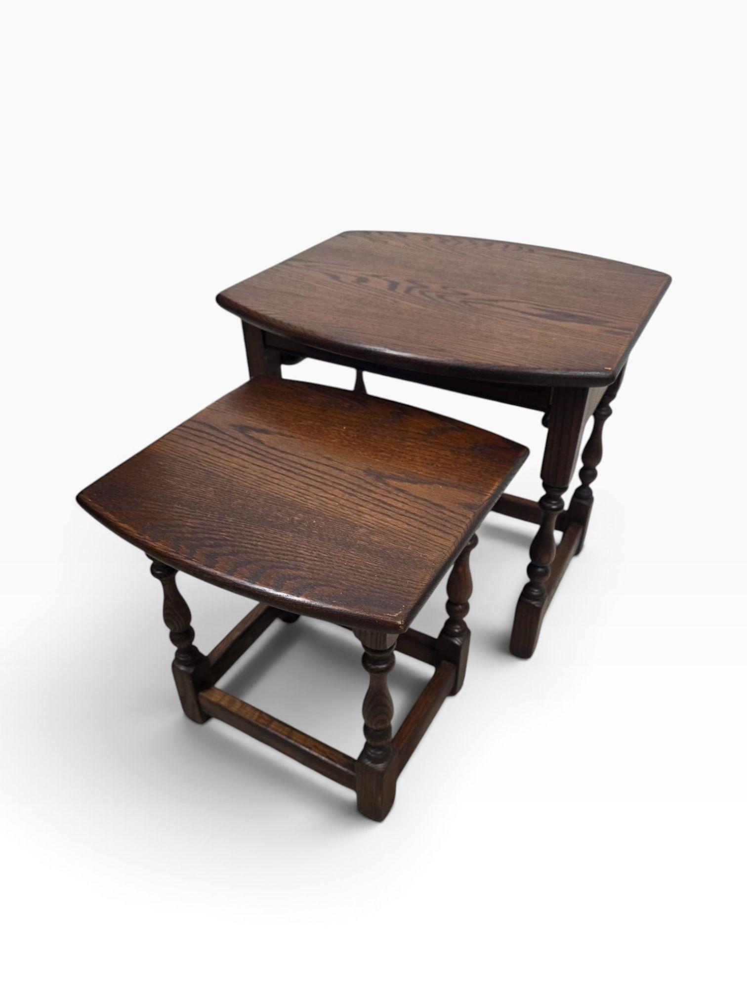 Vintage Old Charm Wood Bros Oak Nest of Two Tables c.1970 (1 of 10) Vintage Old Charm Wood Bros Oak Nest of Two Tables c.1970 (1 of 10)