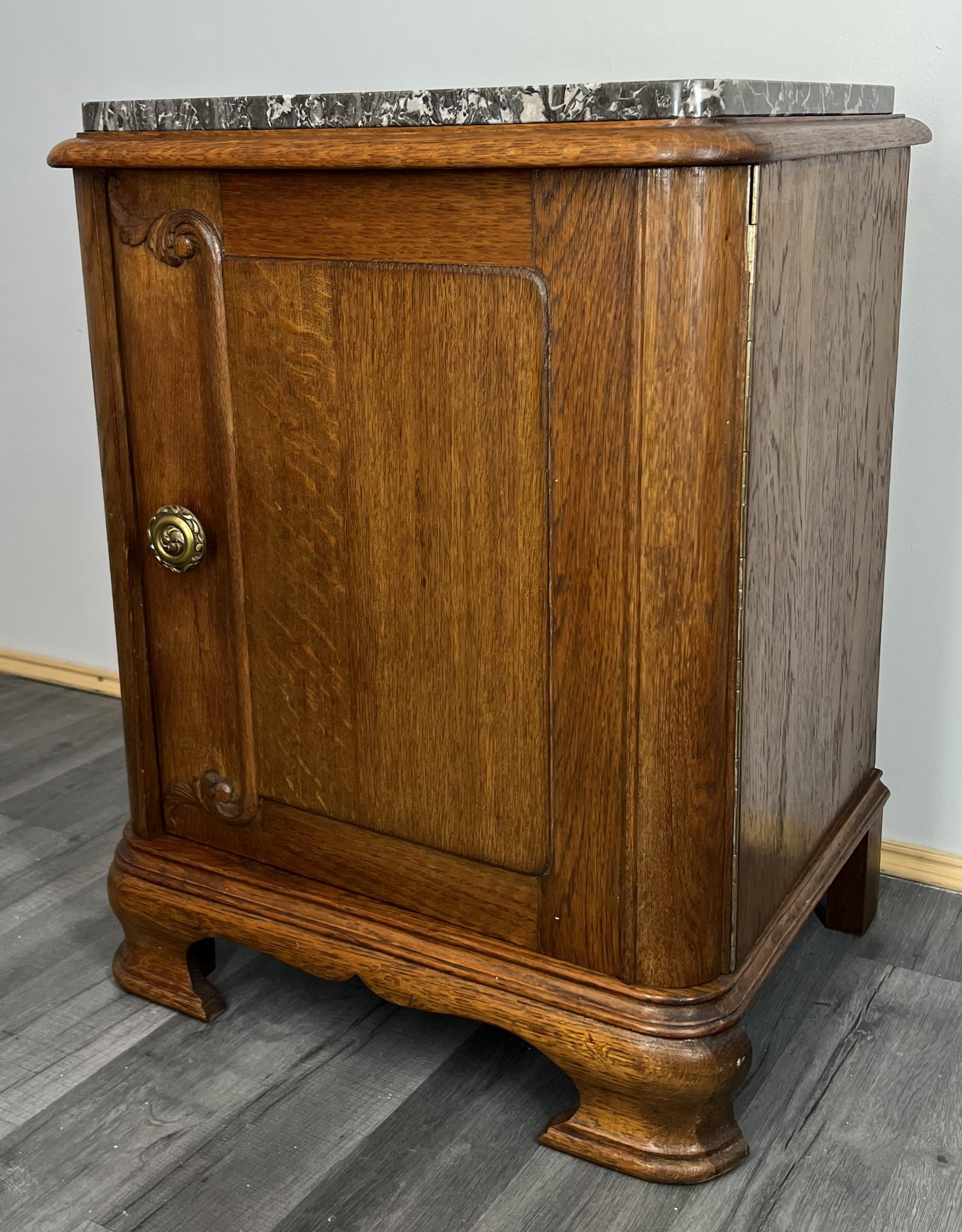 Carved French Antique Bedside Table Cupboard Cabinet with Marble Top (1 of 8) Carved French Antique Bedside Table Cupboard Cabinet with Marble Top (1 of 8)