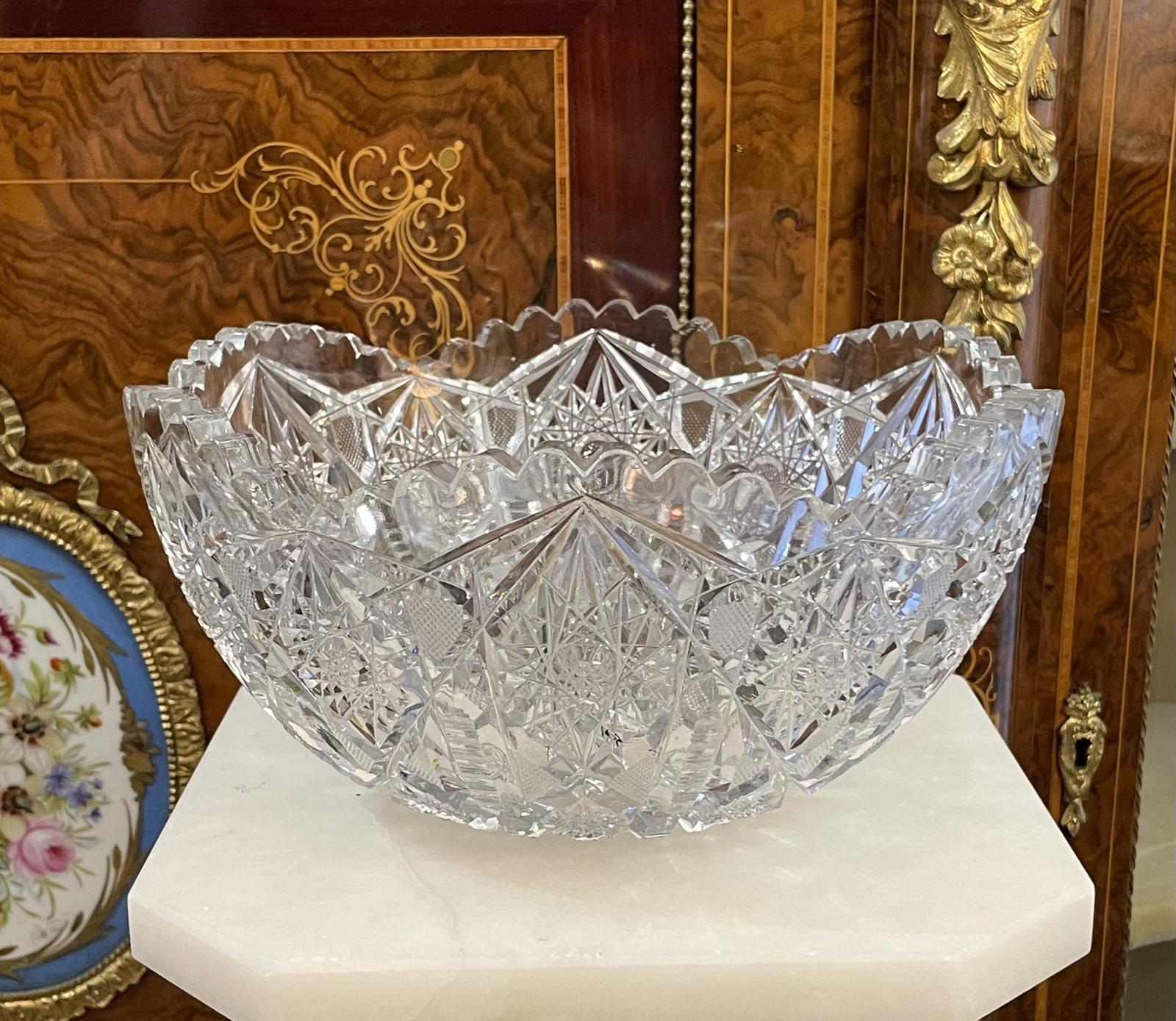 Large Antique American Cut Glass Bowl (1 of 5) Large Antique American Cut Glass Bowl (1 of 5)