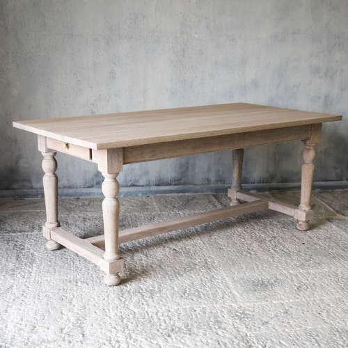 Mid 20th Century Bleached French Oak Refectory Style Farmhouse Table c.1950 (1 of 13)