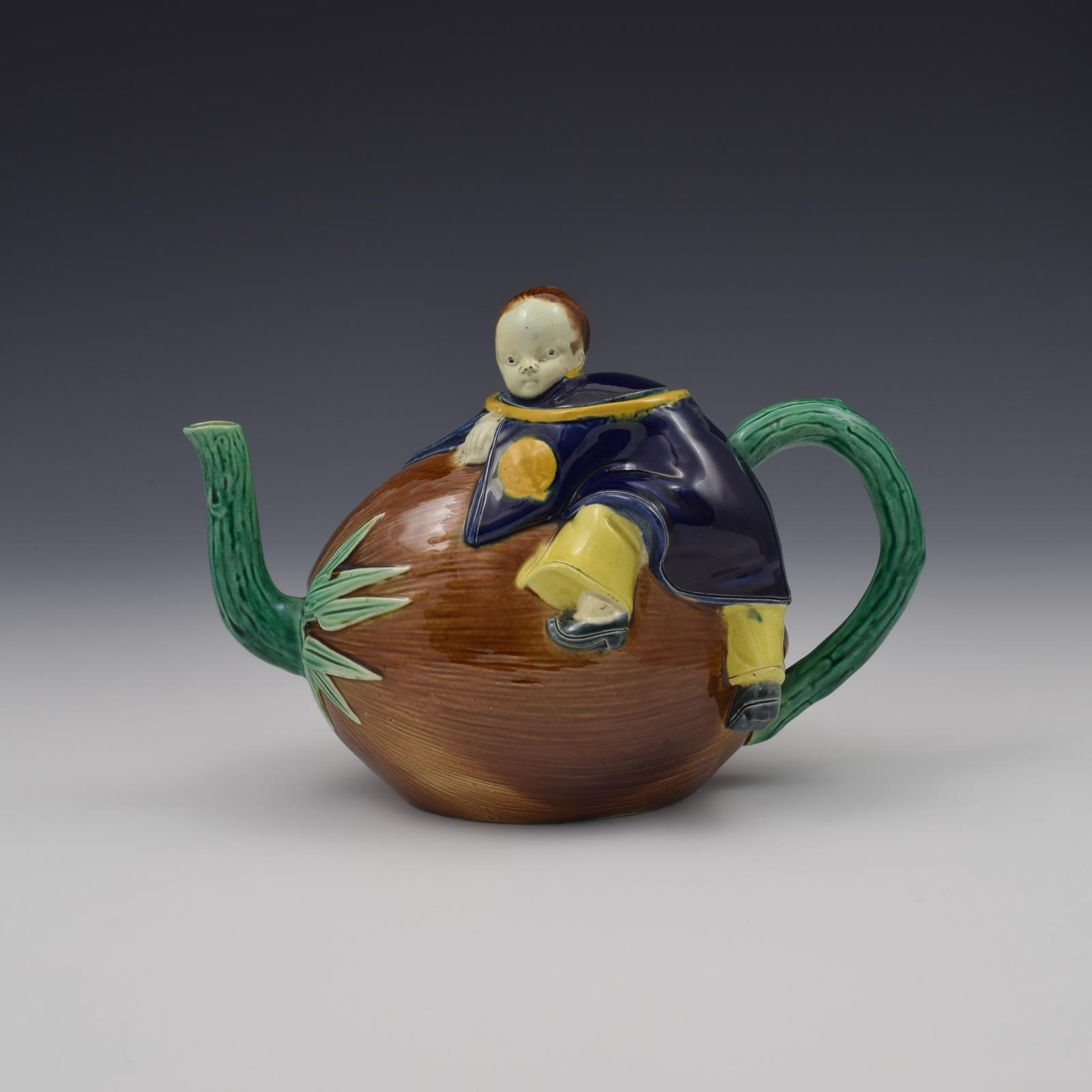 Victorian Holdcroft Majolica Boy On Coconut Teapot c.1875 (1 of 12) Victorian Holdcroft Majolica Boy On Coconut Teapot c.1875 (1 of 12)