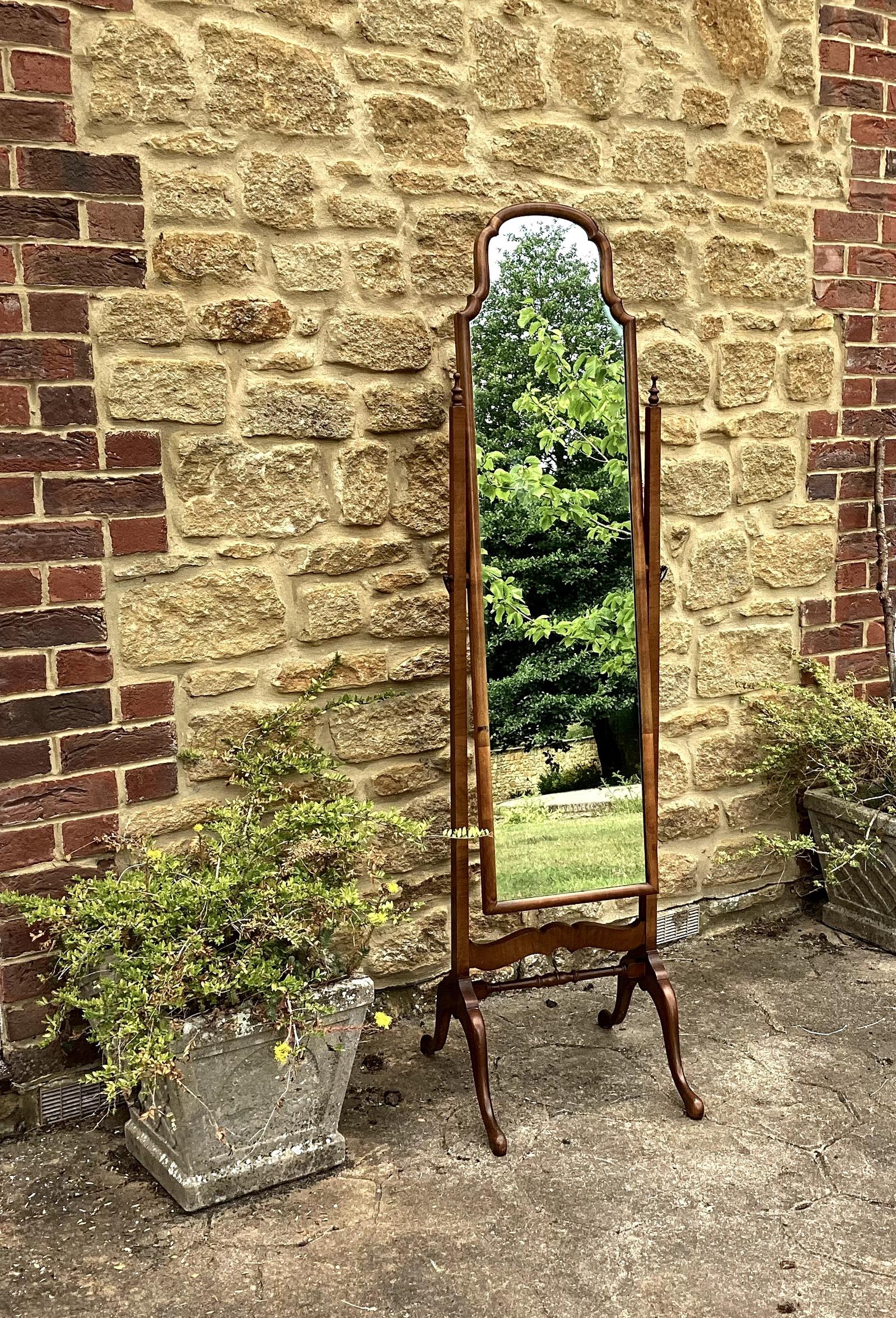 Walnut Cheval Mirror (1 of 7)