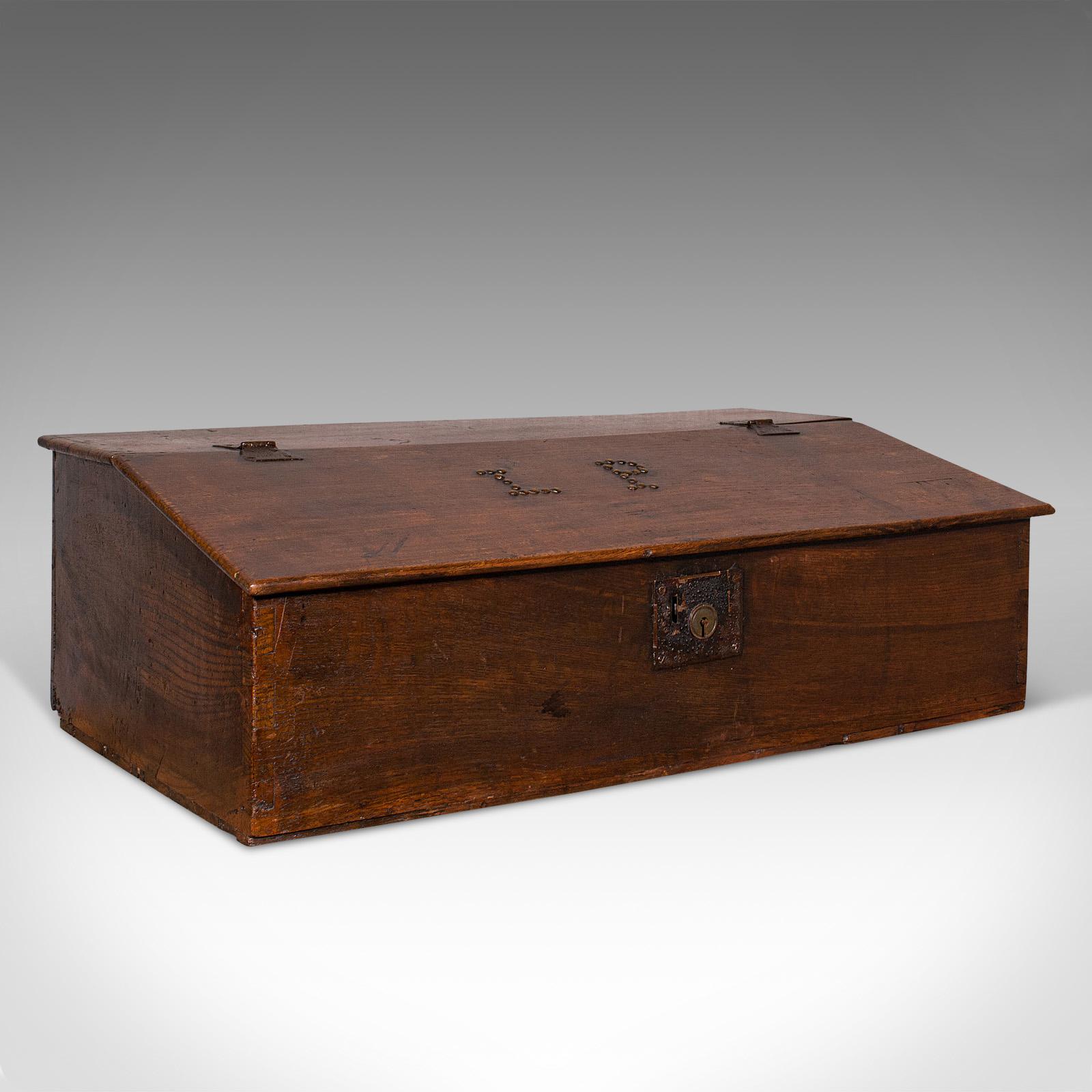 Antique Verger's Table Top Desk, English, Oak, Ecclesiastical, William III 1700 (1 of 12)