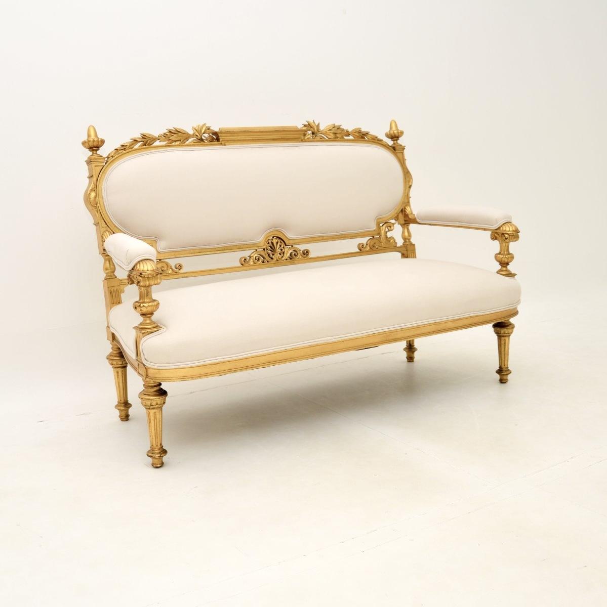 Antique Swedish Empire Giltwood Settee (1 of 13) Antique Swedish Empire Giltwood Settee (1 of 13)