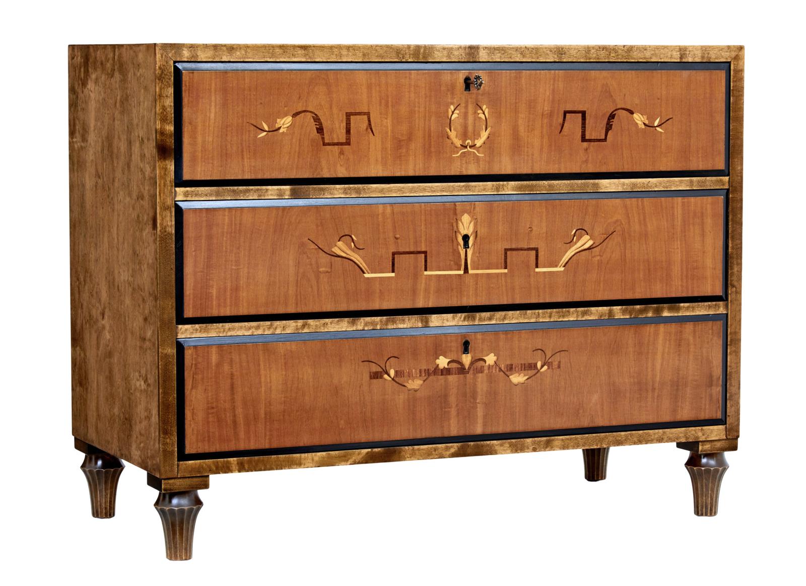 Scandinavian Art Deco Inlaid Chest of Drawers (1 of 8)