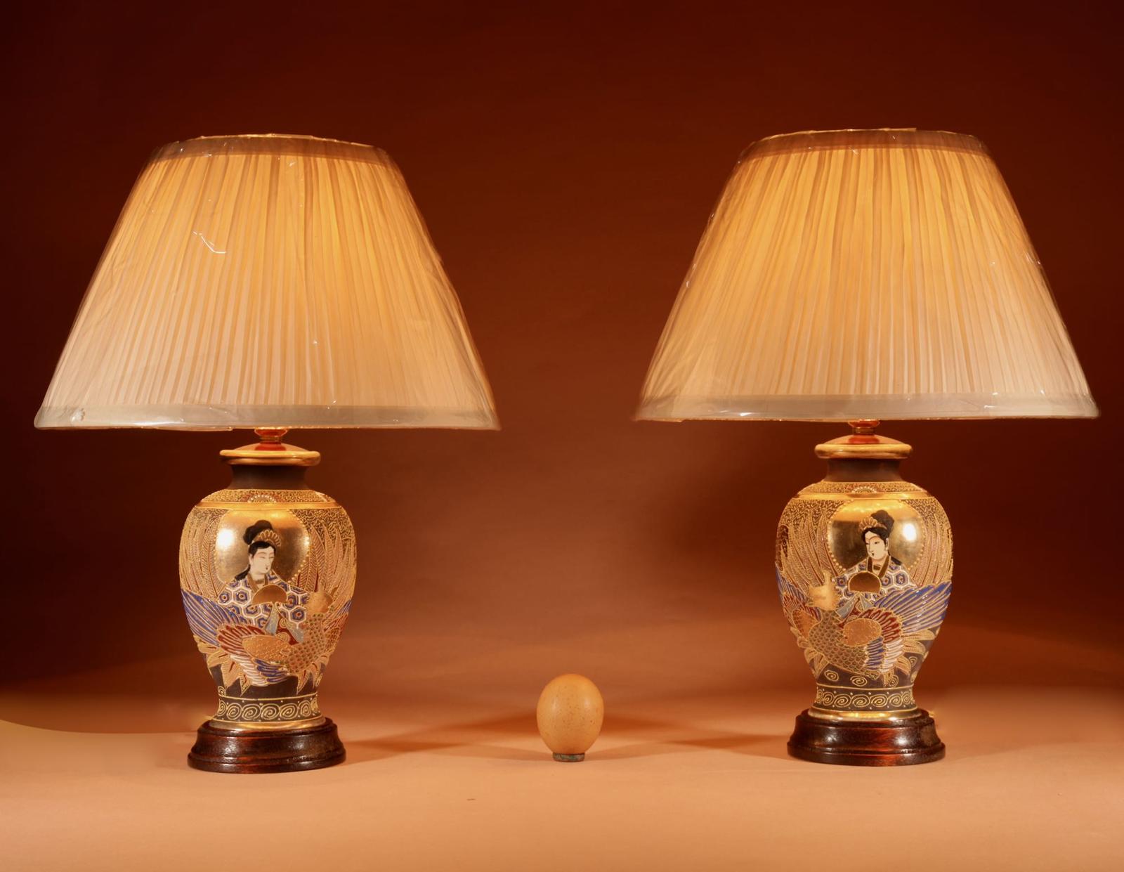 A Pair Of Elegant Small Real Pair Of Japanese Satsuma Table Lamps (1 of 10) A Pair Of Elegant Small Real Pair Of Japanese Satsuma Table Lamps (1 of 10)