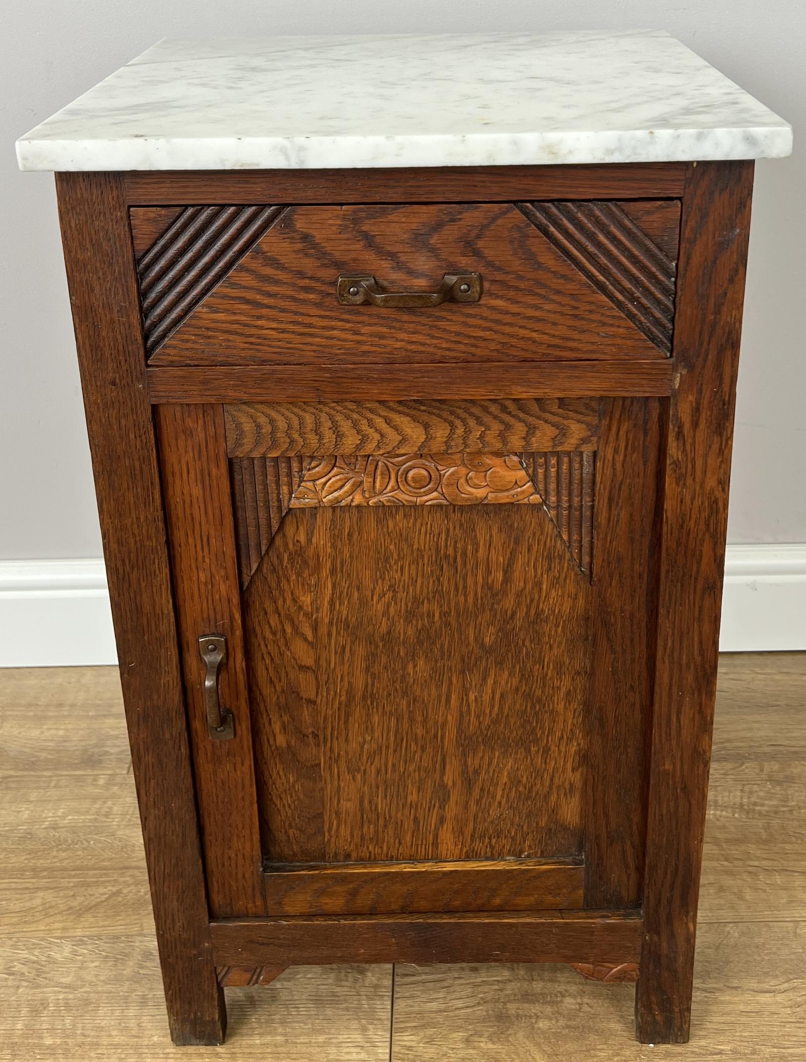 Bedside Table Antique French Marble Top Oak Cabinet Carved Cupboard (1 of 11) Bedside Table Antique French Marble Top Oak Cabinet Carved Cupboard (1 of 11)
