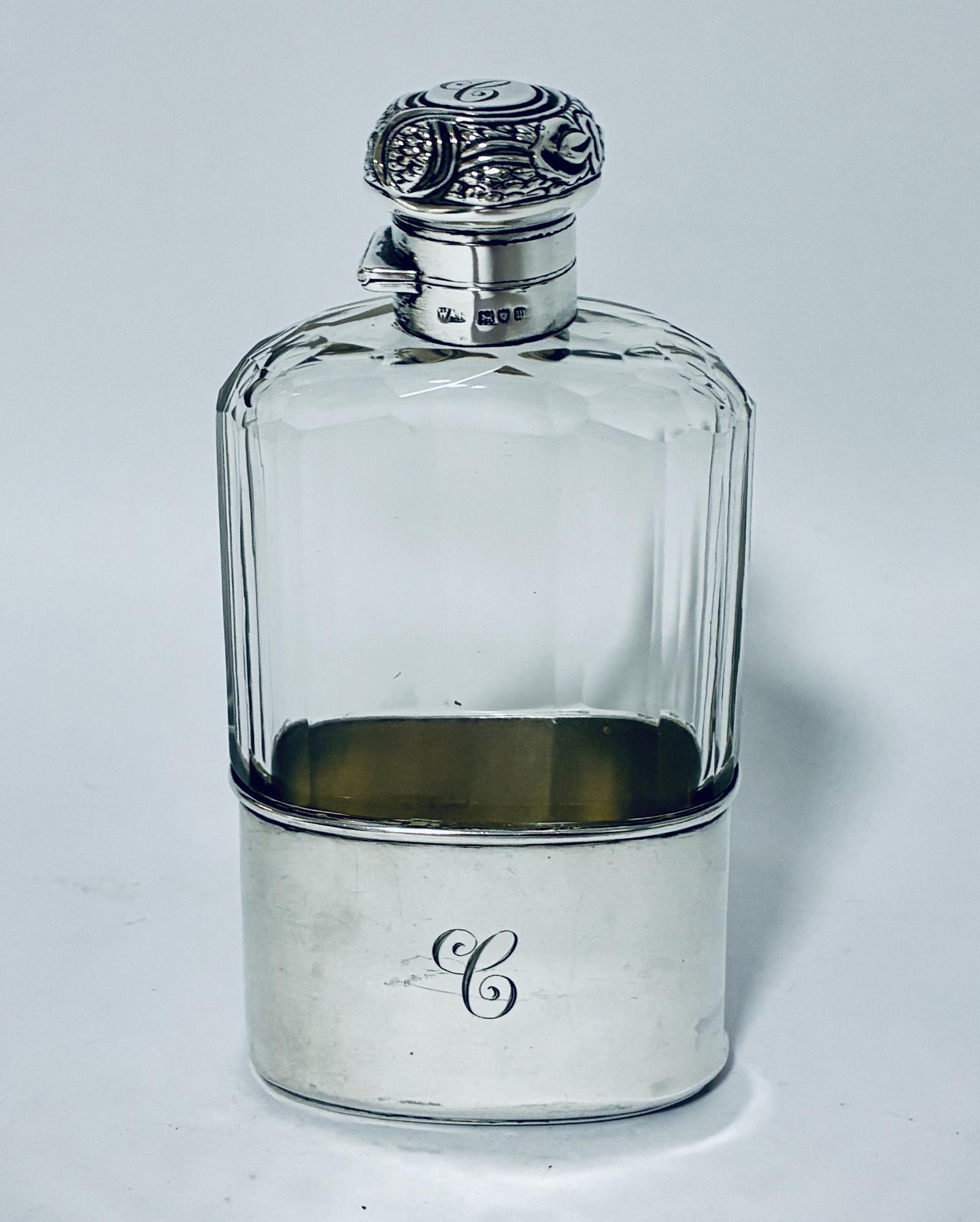 Antique Silver Hip Flask (1 of 15) Antique Silver Hip Flask (1 of 15)