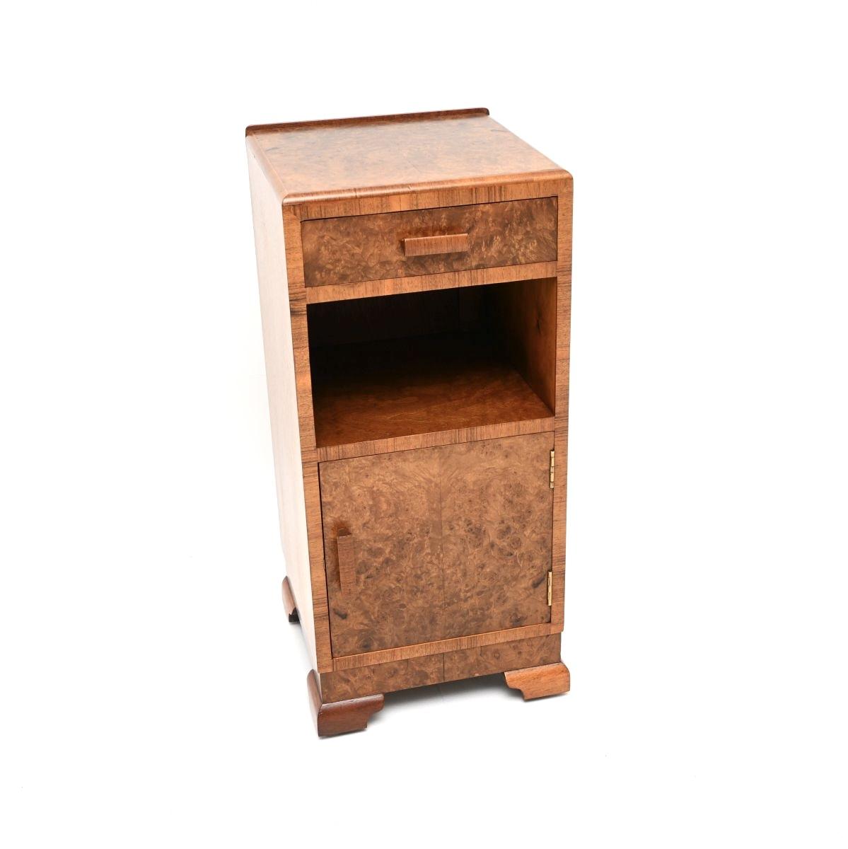 Art Deco Burr Walnut Bedside Cabinet (1 of 10) Art Deco Burr Walnut Bedside Cabinet (1 of 10)