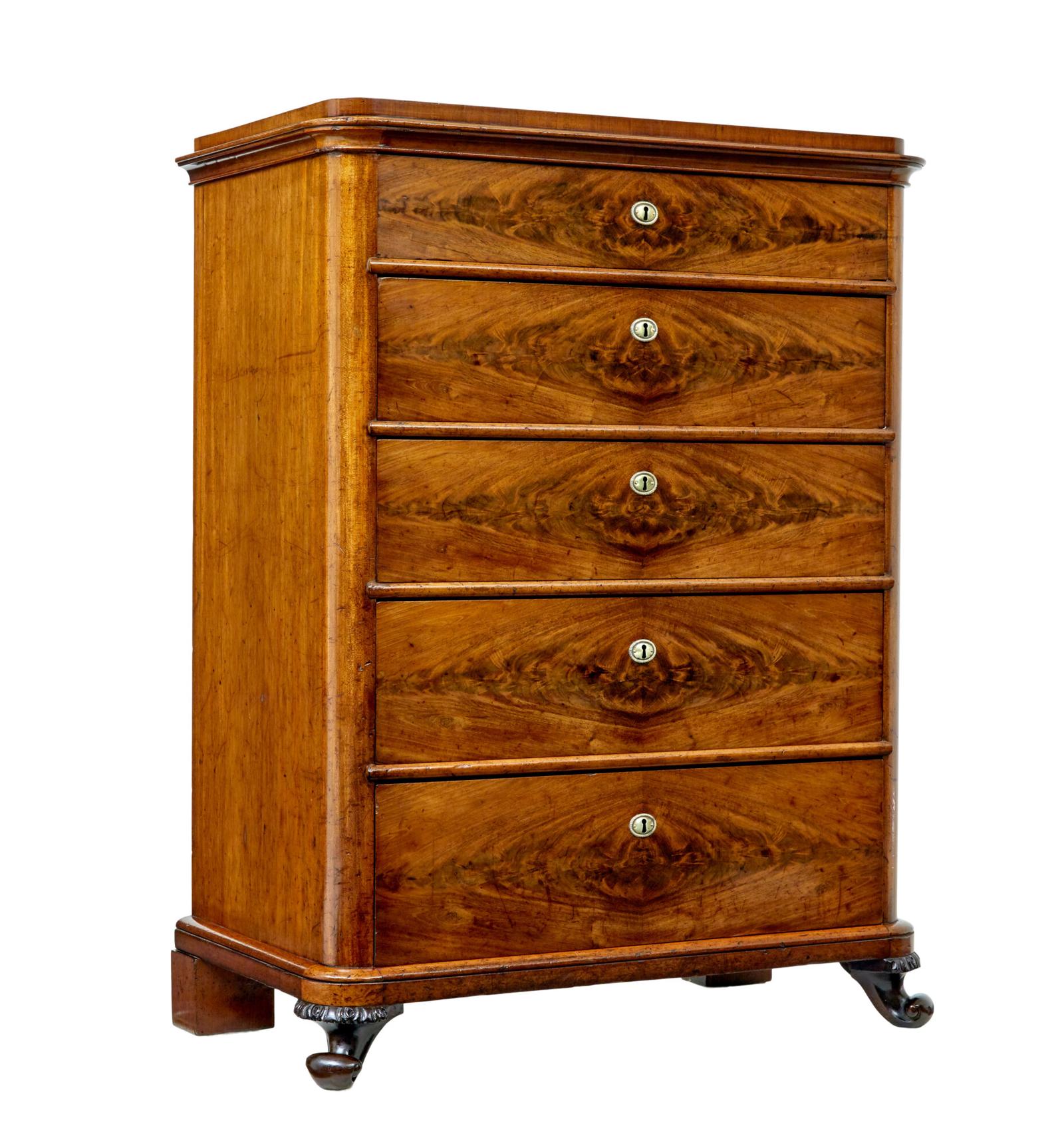 Swedish 19th Century 5 Drawer Chest of Drawers (1 of 10)