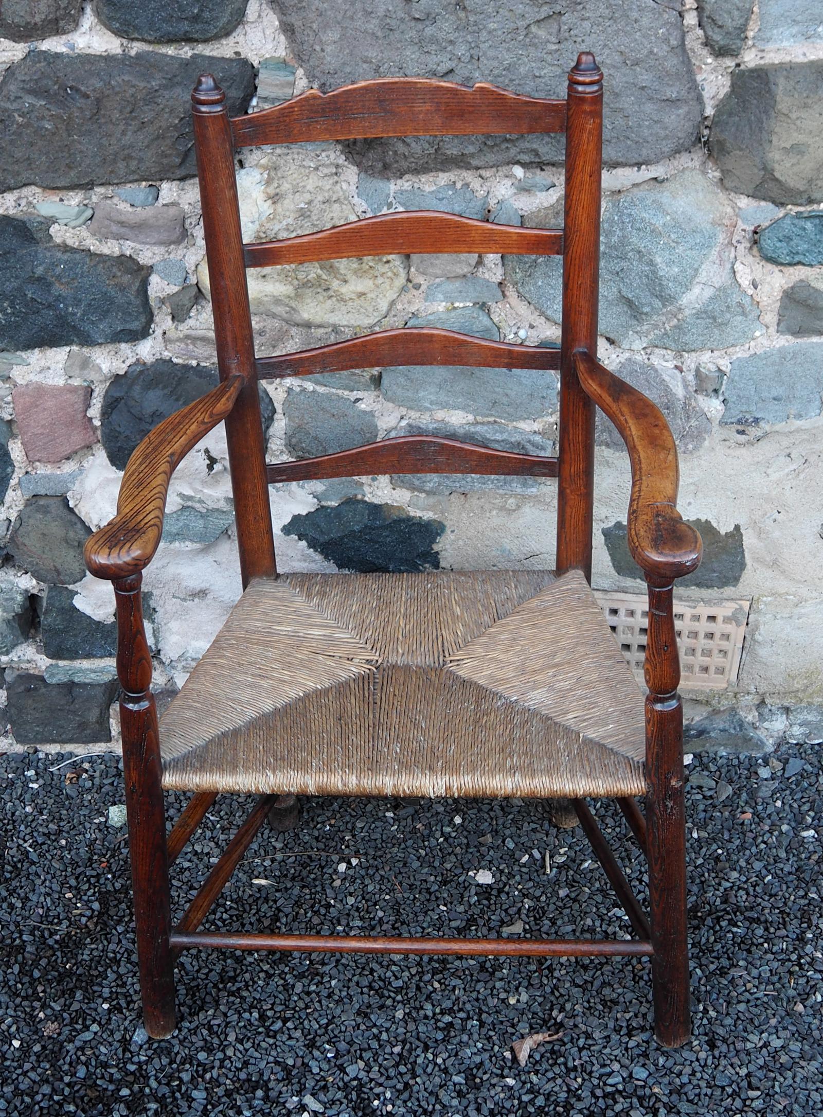 Pleasing Georgian Ladder Back Arm Chair (1 of 7)