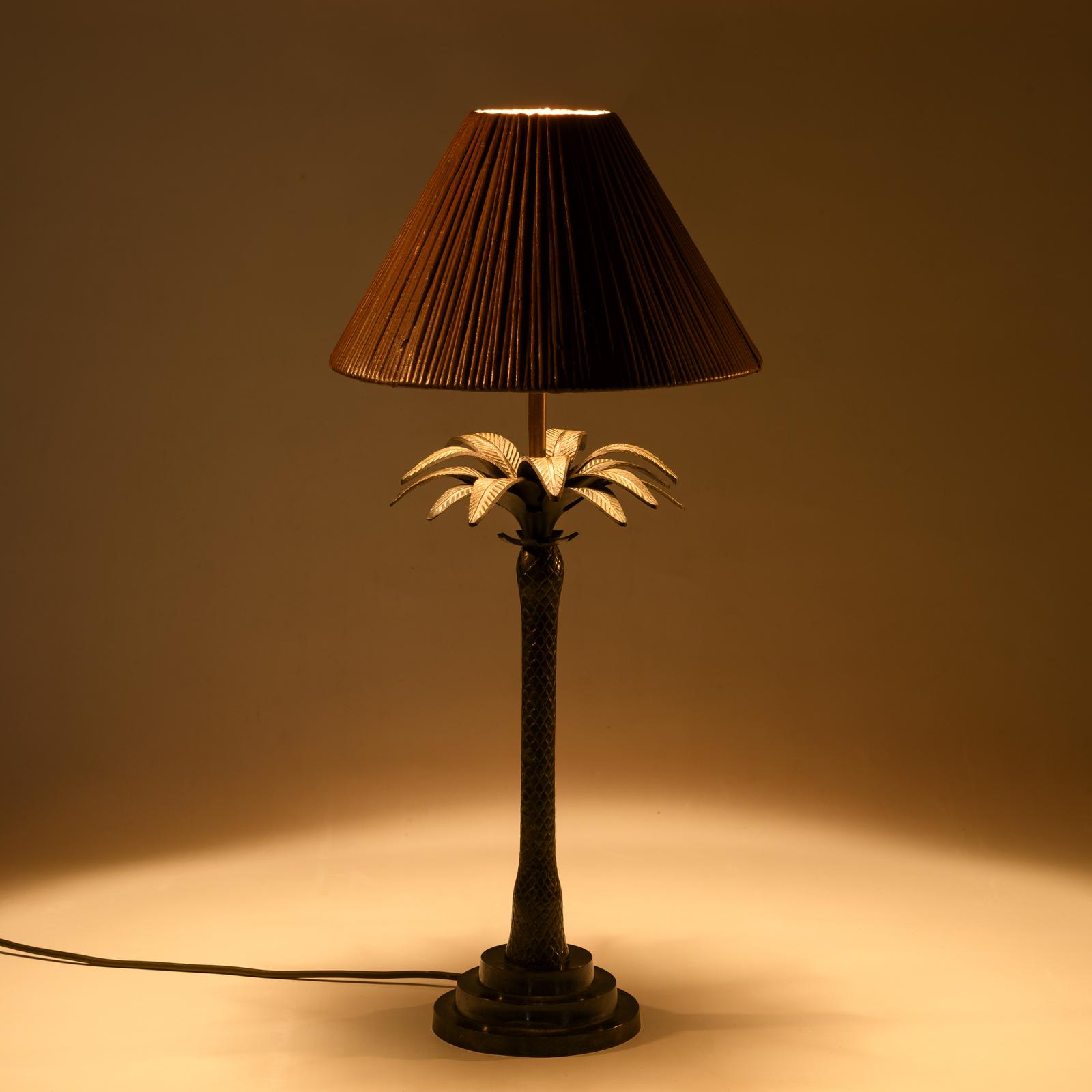 A Bronze Palm-Form Table Lamp with Original Lacquered Raffia Shade (1 of 20) A Bronze Palm-Form Table Lamp with Original Lacquered Raffia Shade (1 of 20)