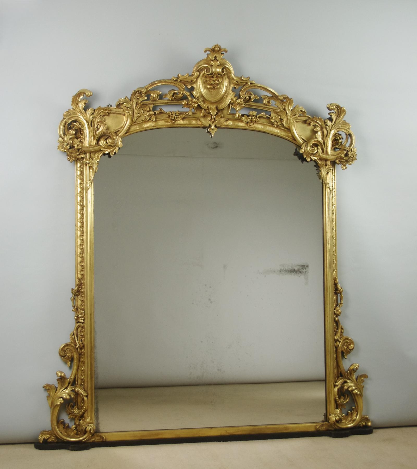 19th Century Rococo Style Gilt Overmantle Mirror (1 of 9) 19th Century Rococo Style Gilt Overmantle Mirror (1 of 9)