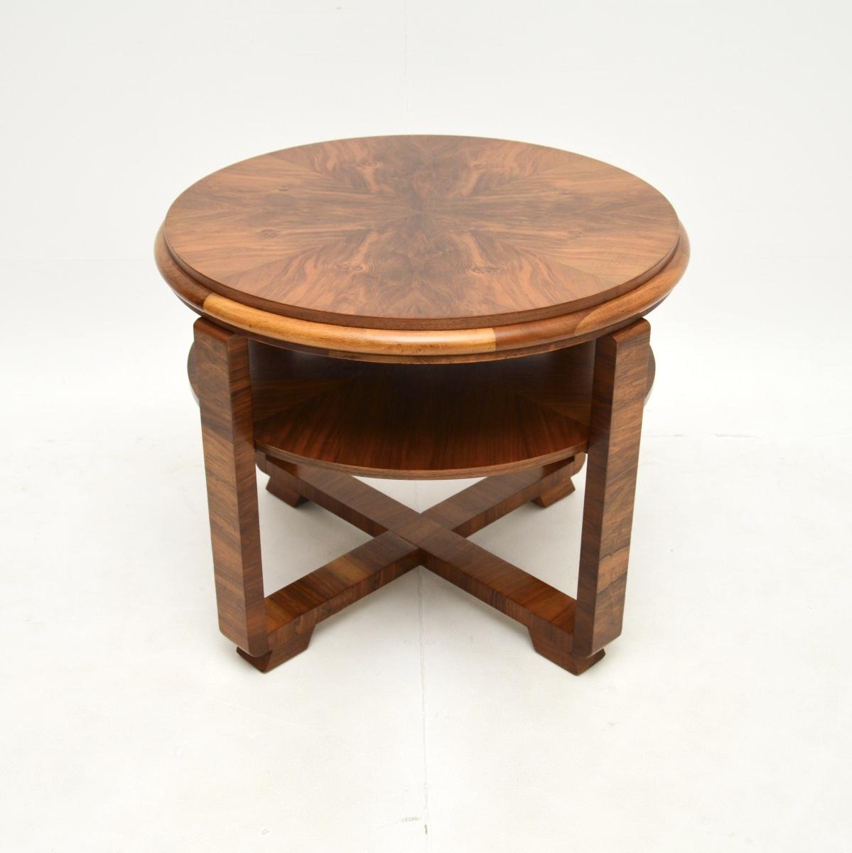 Large Figured Walnut Art Deco Coffee Table (1 of 8) Large Figured Walnut Art Deco Coffee Table (1 of 8)