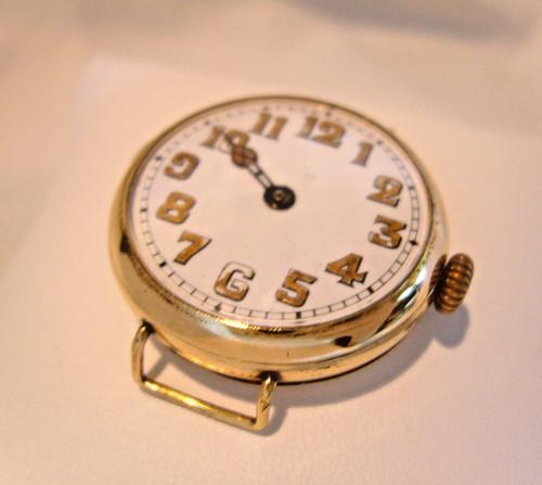 Marconi Lever (Rolex) Wrist Watch 10ct Gold Filled Big Trench Case Spares Repair (1 of 11)