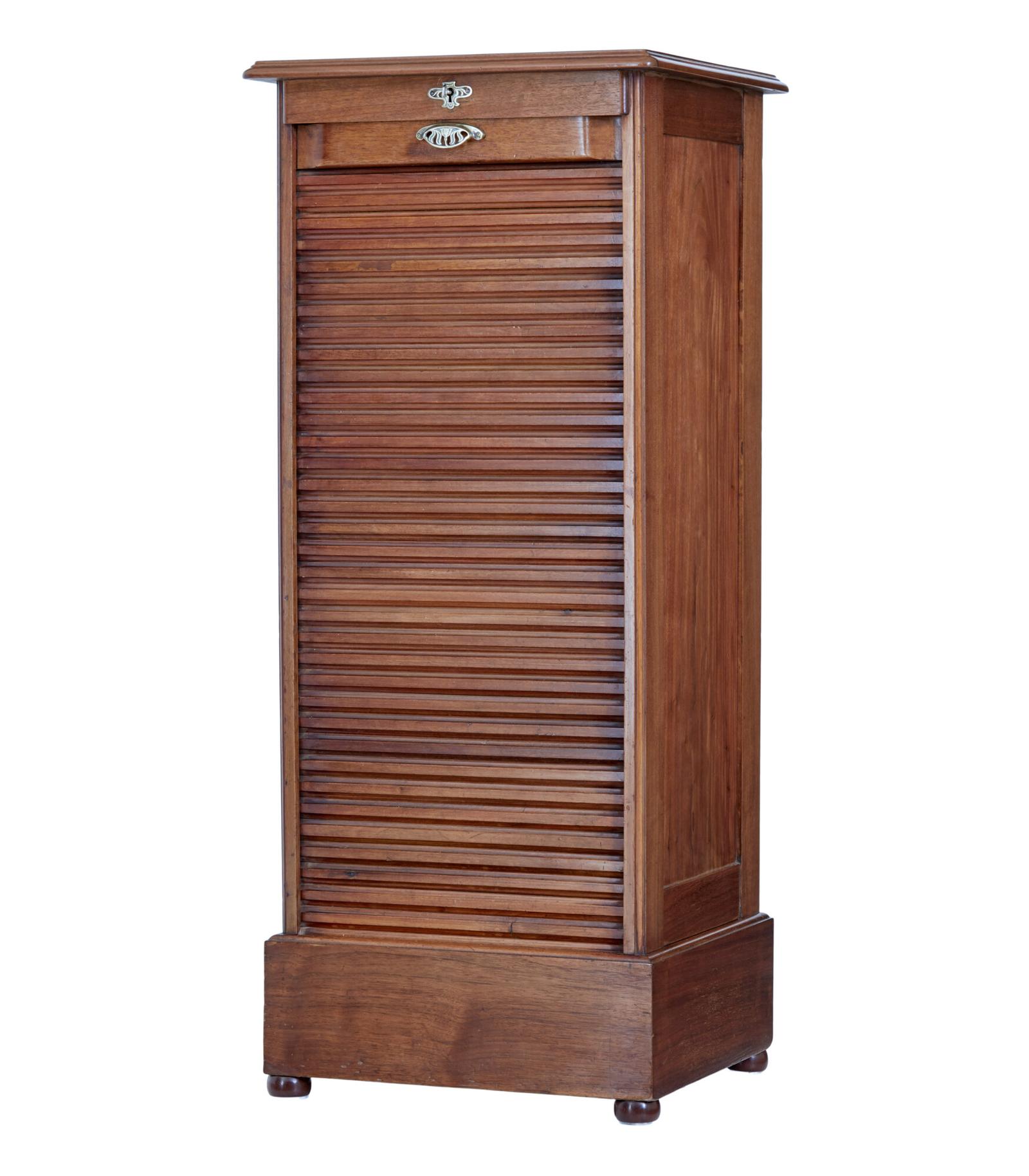 Early 20th Century Walnut Tambour Cabinet (1 of 9) Early 20th Century Walnut Tambour Cabinet (1 of 9)