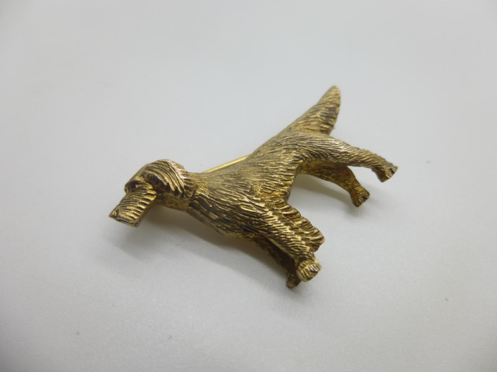 Silver/silver Gilt Dog Brooch (1 of 4)