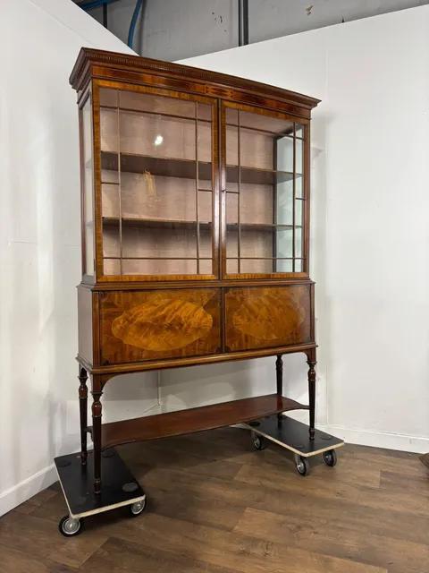 Large Edwardian Inlaid Walnut Bow Front Display Cabinet (1 of 14) Large Edwardian Inlaid Walnut Bow Front Display Cabinet (1 of 14)