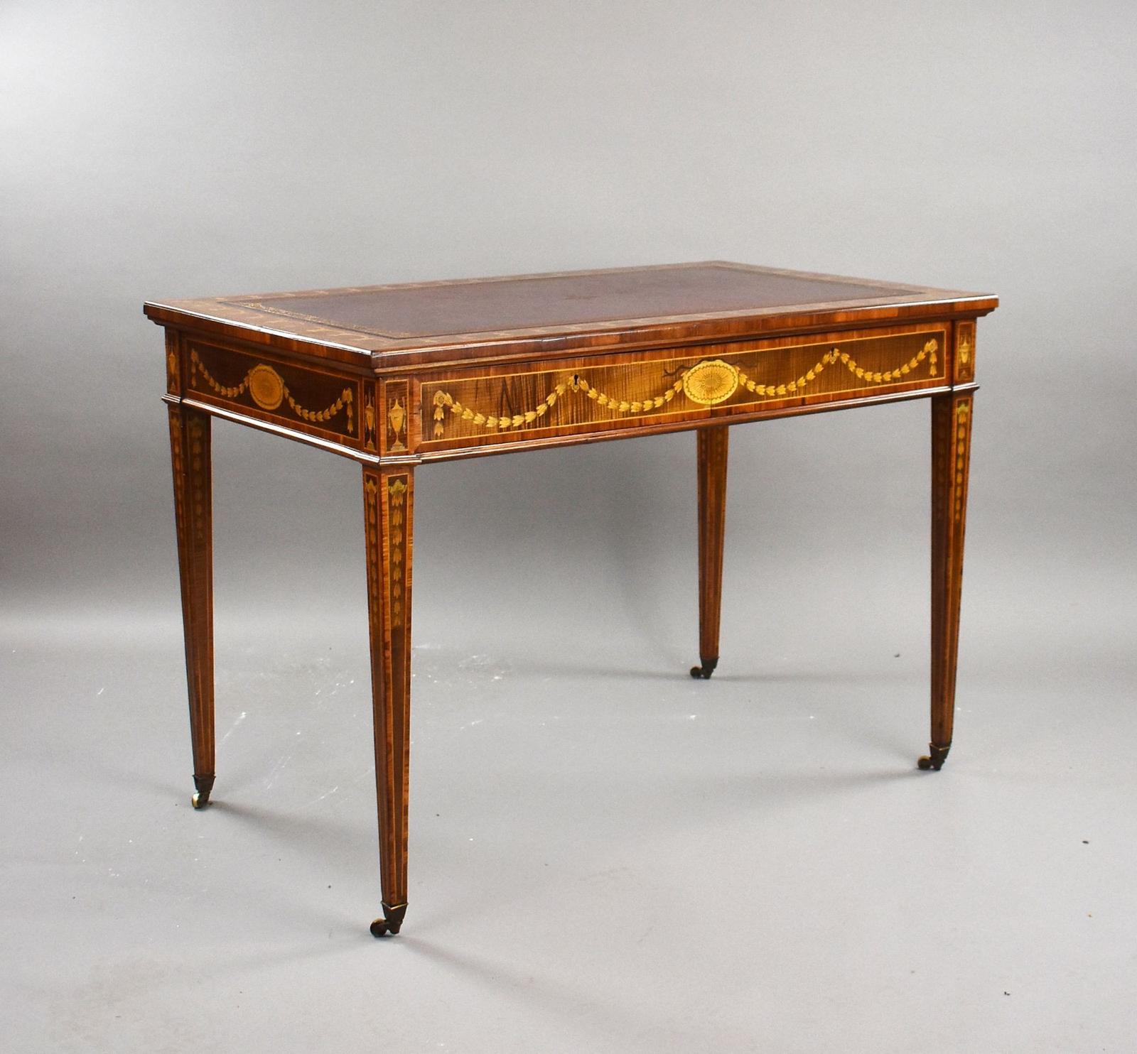 19th Century Inlaid Writing Table (1 of 19)