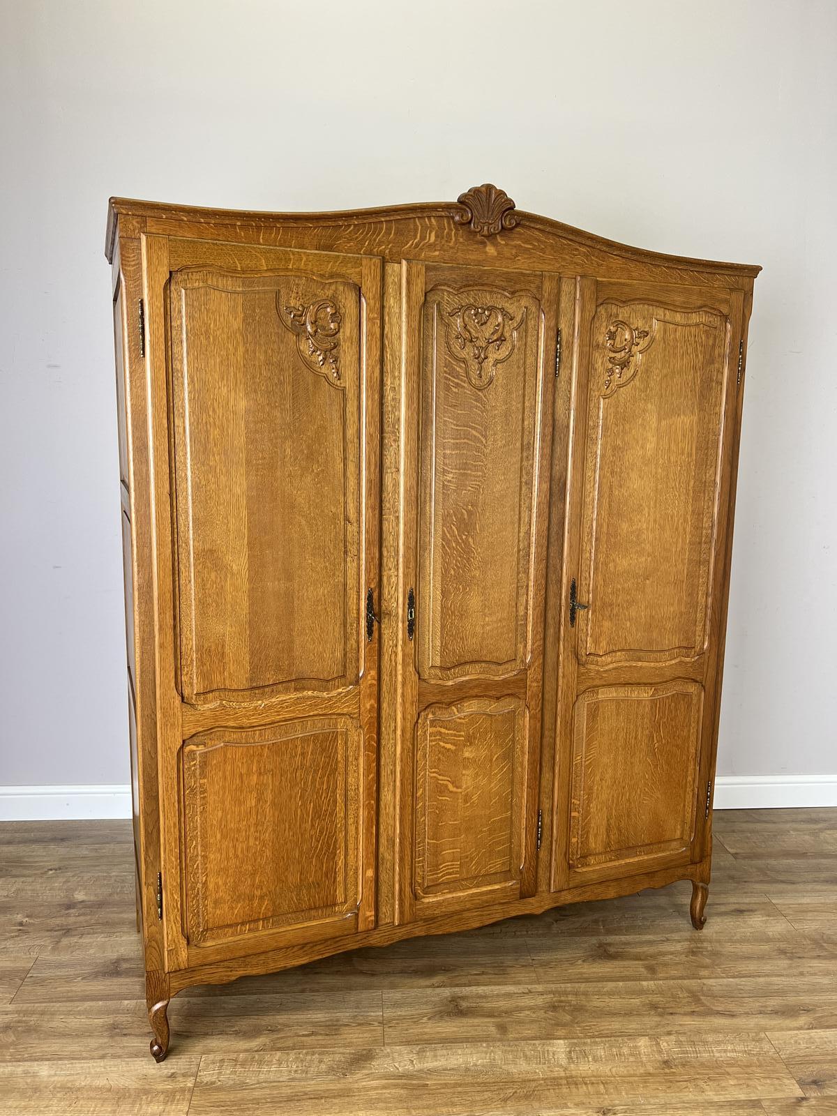 Wardrobe Vintage French Oak Triple Door Carved Armoire (1 of 11) Wardrobe Vintage French Oak Triple Door Carved Armoire (1 of 11)