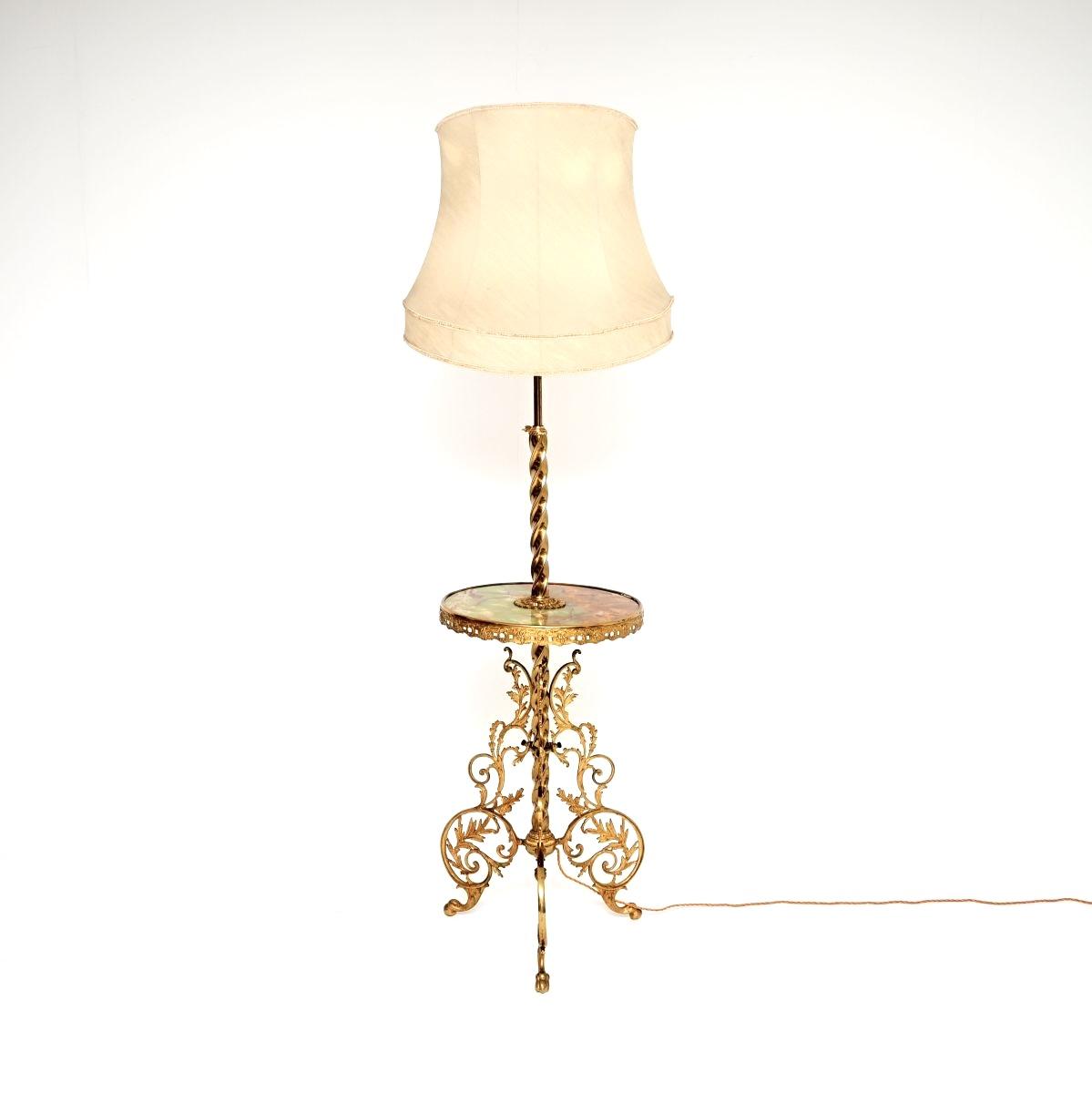 Antique French Onyx & Brass Floor Lamp (1 of 8) Antique French Onyx & Brass Floor Lamp (1 of 8)
