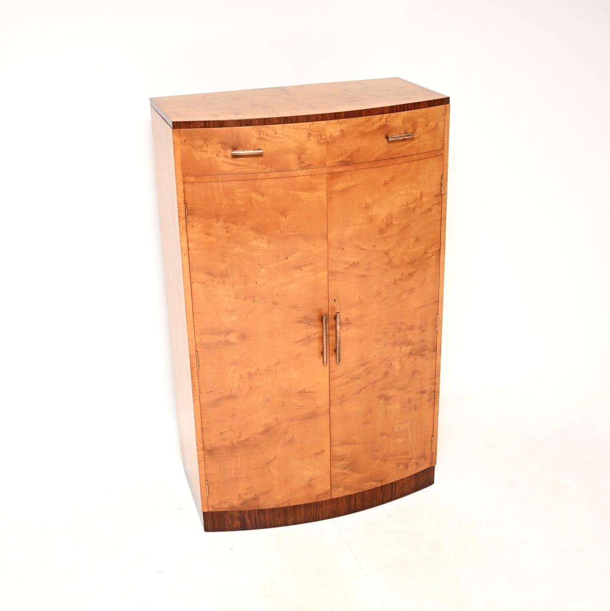 Art Deco Satin Birch and Walnut Compactum Wardrobe (1 of 10) Art Deco Satin Birch and Walnut Compactum Wardrobe (1 of 10)