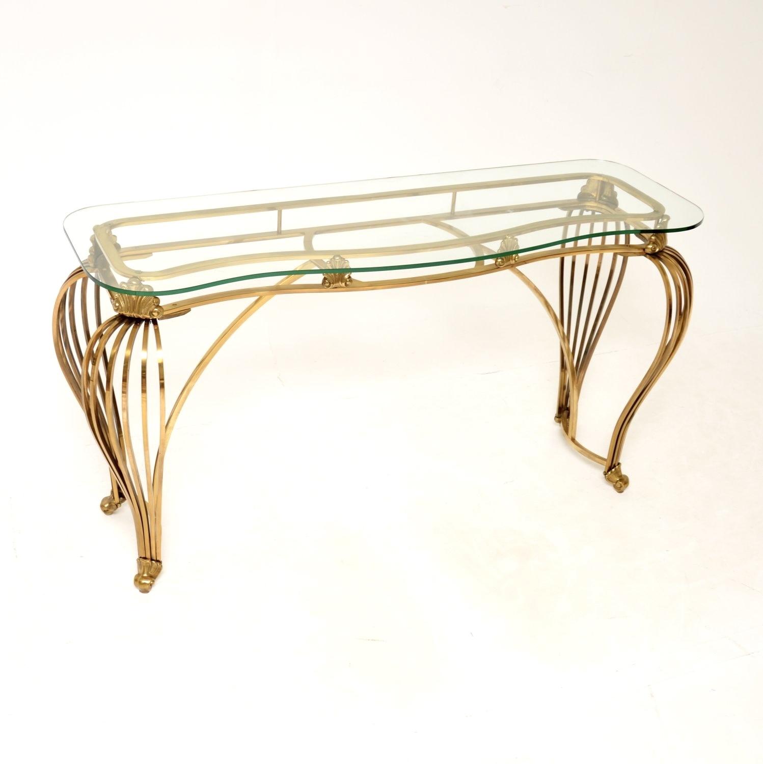 Vintage Italian Brass & Glass Console Table (1 of 11) Vintage Italian Brass & Glass Console Table (1 of 11)
