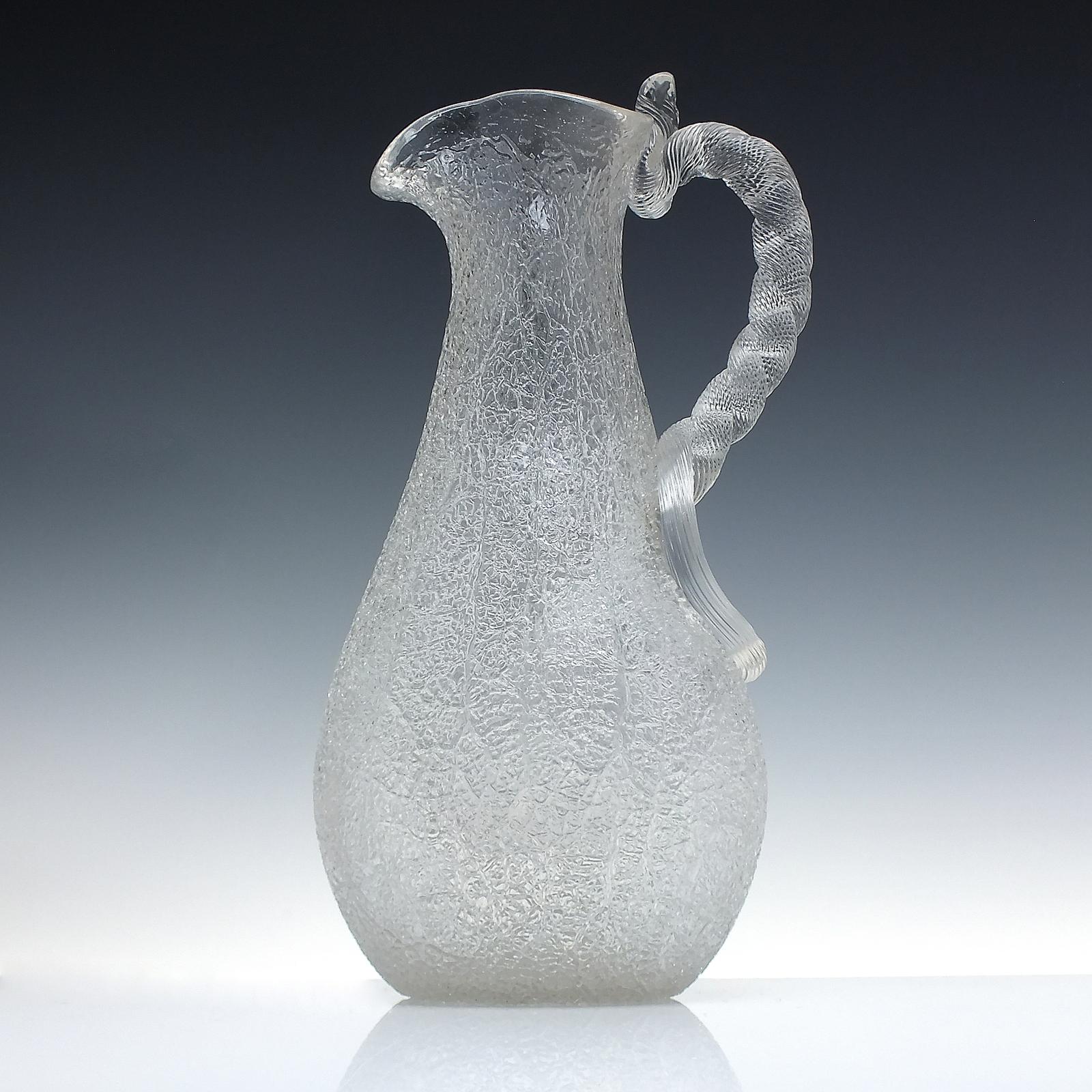 19th Century Overshot Glass Champagne Jug with Ice Compartment c.1880 (1 of 7)