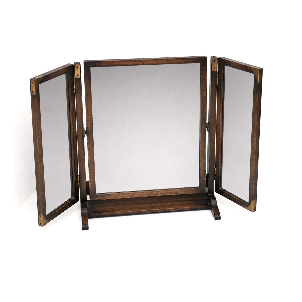 Mahogany Military Campaign Style Vanity Mirror (1 of 8) Mahogany Military Campaign Style Vanity Mirror (1 of 8)