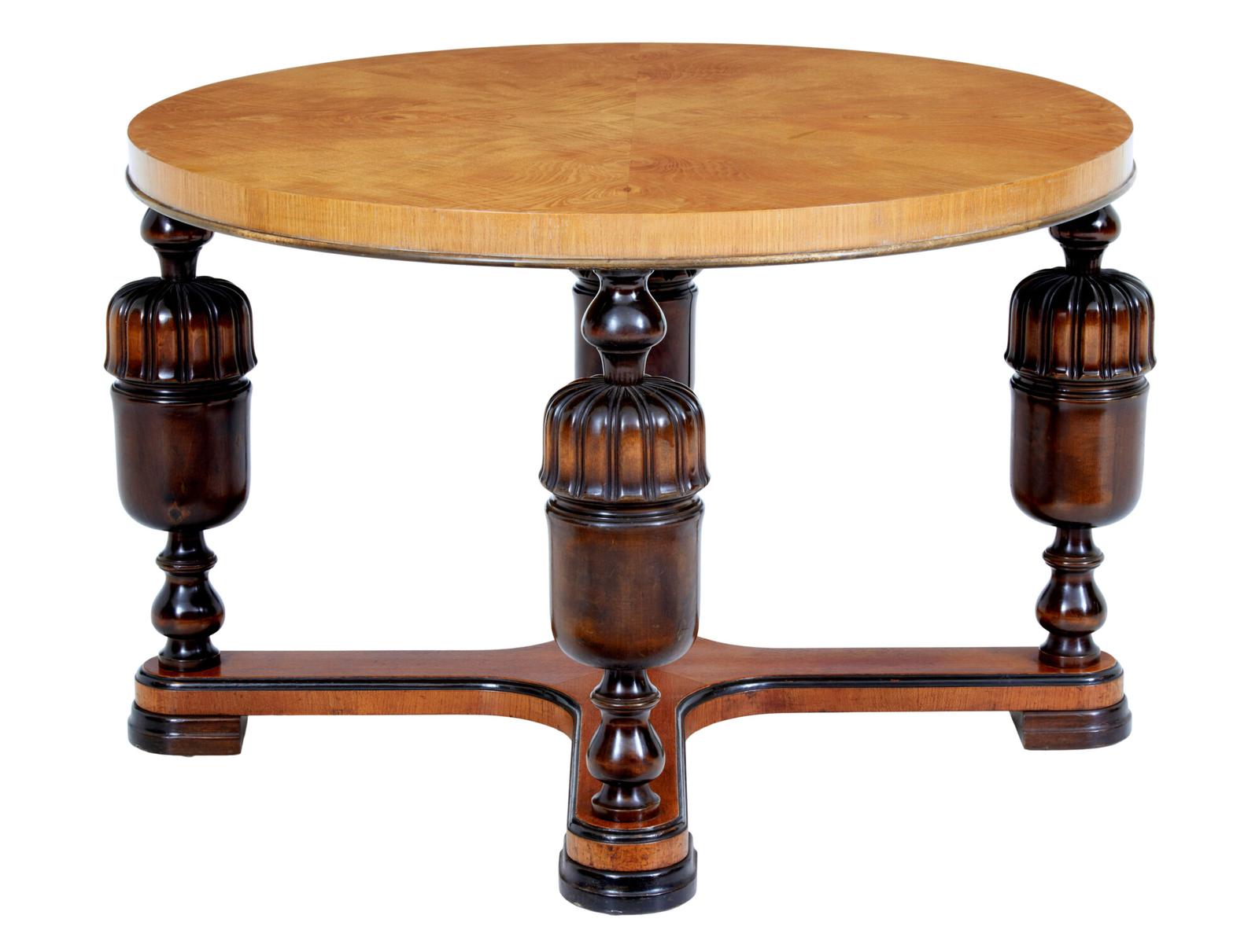 Art Deco Birch & Elm Circular Coffee Table (1 of 6) Art Deco Birch & Elm Circular Coffee Table (1 of 6)