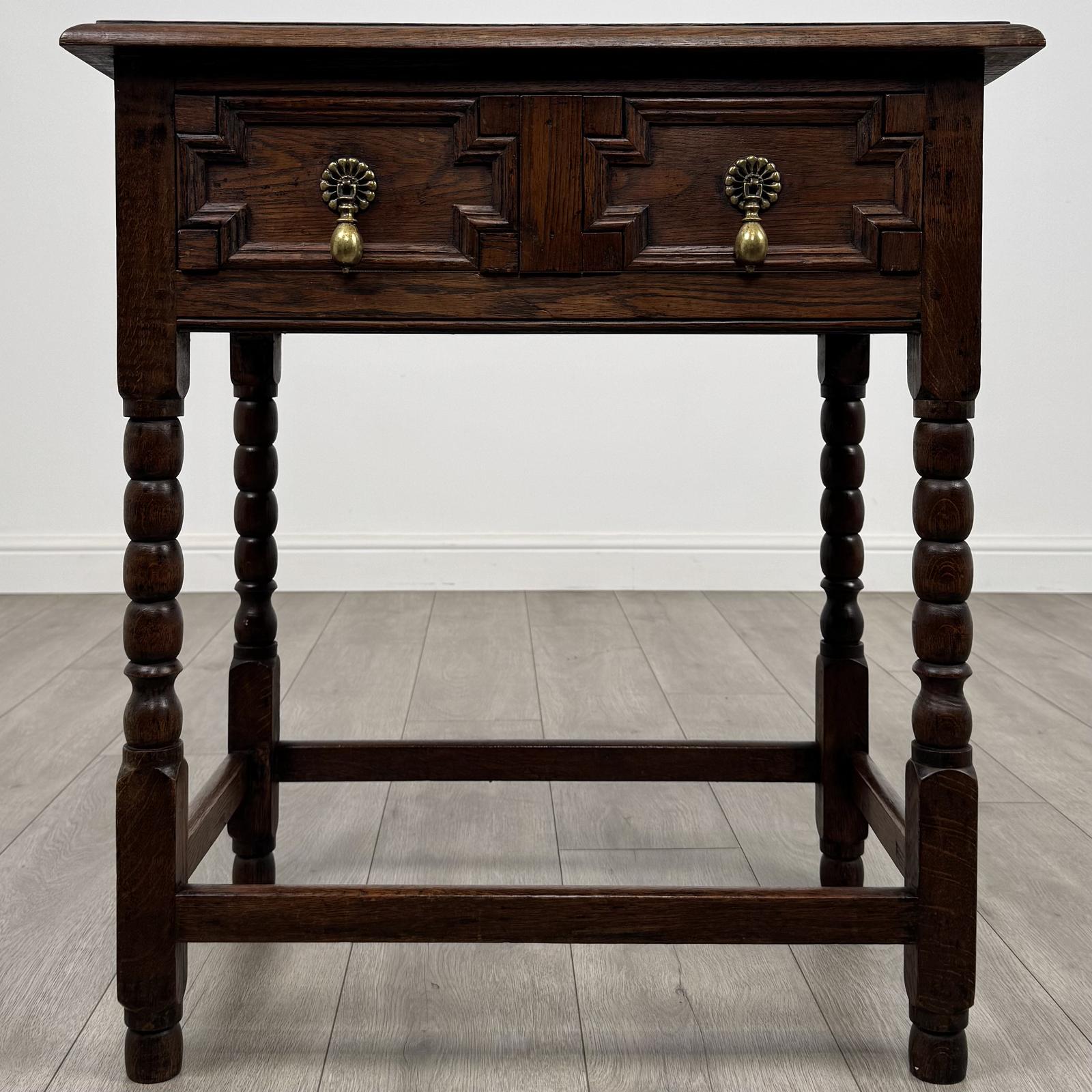 Antique 18th Century Jacobean Style Side Table in Oak (1 of 11)
