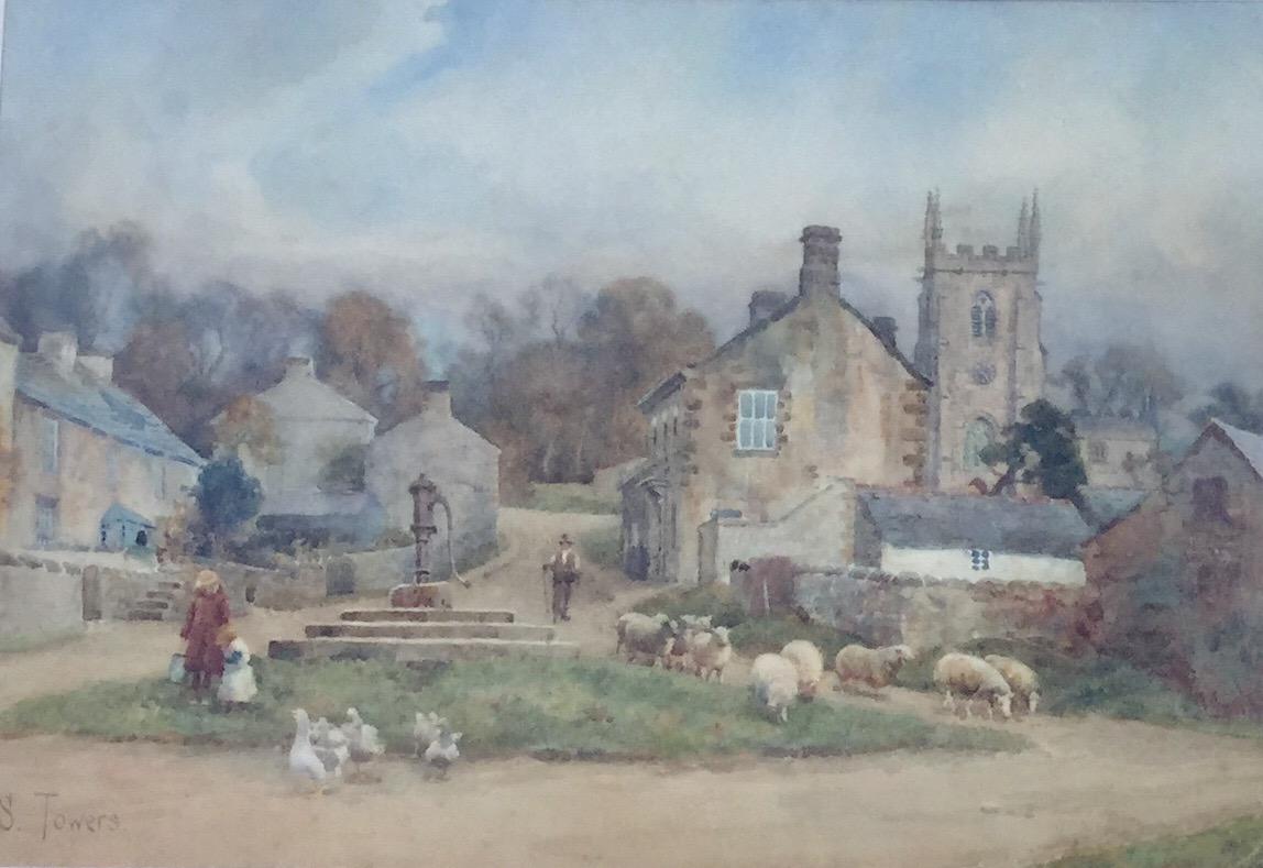 Sam Towers Watercolour - Village Street Scene, Hartington, Dovedale (1 of 2) Sam Towers Watercolour - Village Street Scene, Hartington, Dovedale (1 of 2)