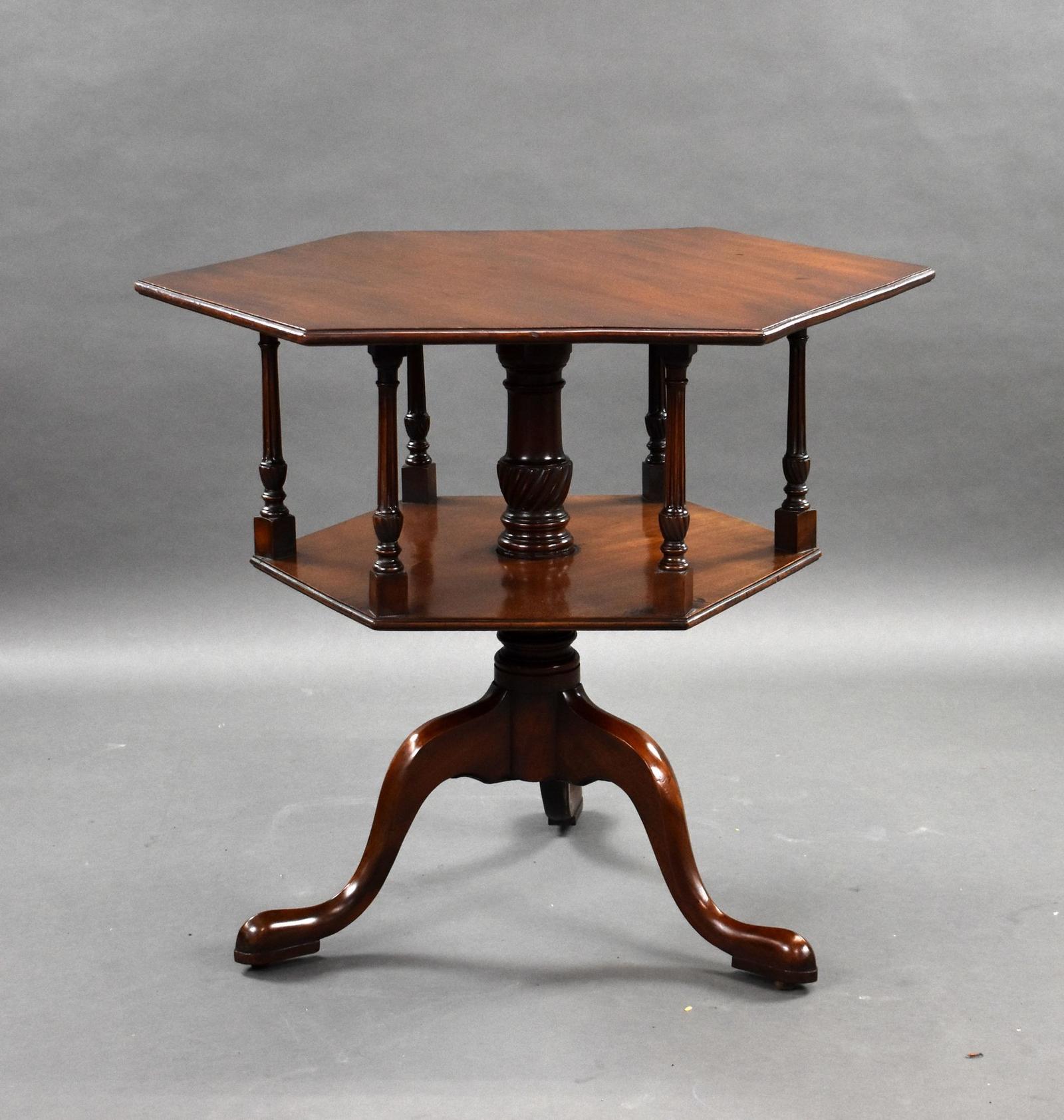 George III Mahogany Hexagonal Table (1 of 6)