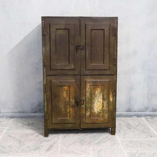 French 1920s Wrought Iron Engineer’s Cabinet Original Paint Remnants (1 of 10)