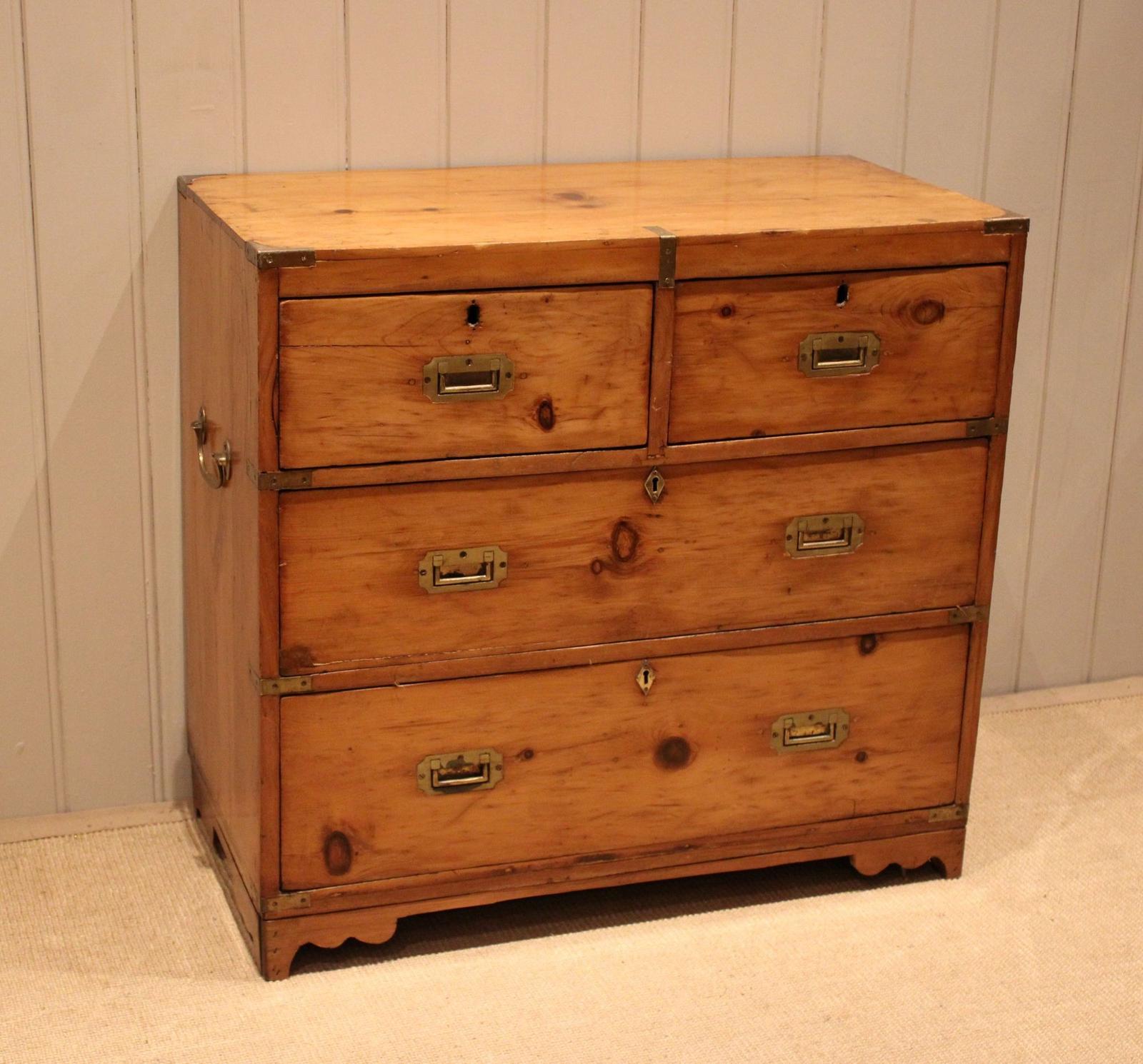 Late 19th Century Rustic Pine Campaign Chest (1 of 11)