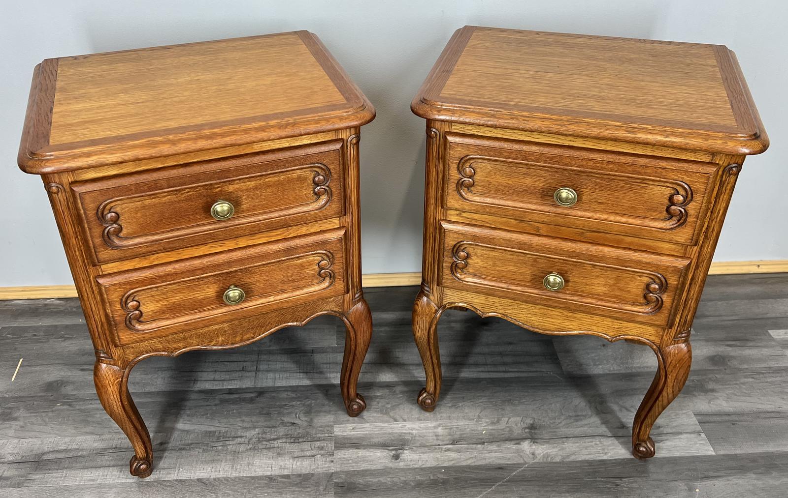 Pair of Vintage French Oak Bedside Tables Nightstands β Side Tables (1 of 12) Pair of Vintage French Oak Bedside Tables Nightstands β Side Tables (1 of 12)