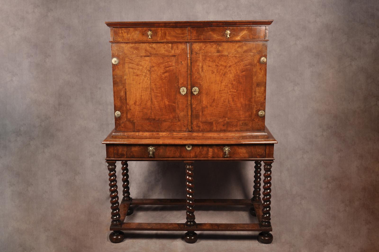 17th Century Walnut Cabinet on Stand (1 of 19)
