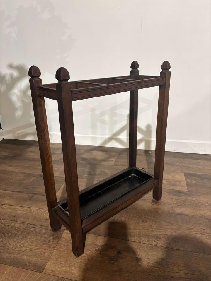 Vintage Oak Stick Stand With Drip Tray (1 of 11) Vintage Oak Stick Stand With Drip Tray (1 of 11)