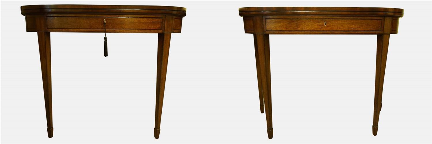 Pair of George III D-Shape Mahogany Card / Tea Tables (1 of 1) Pair of George III D-Shape Mahogany Card / Tea Tables (1 of 1)