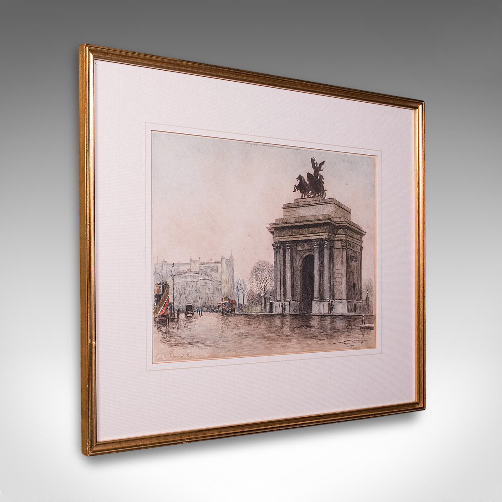 Antique Framed London Picture, Constitution Hill, English, Art Print c.1925 (1 of 10) Antique Framed London Picture, Constitution Hill, English, Art Print c.1925 (1 of 10)