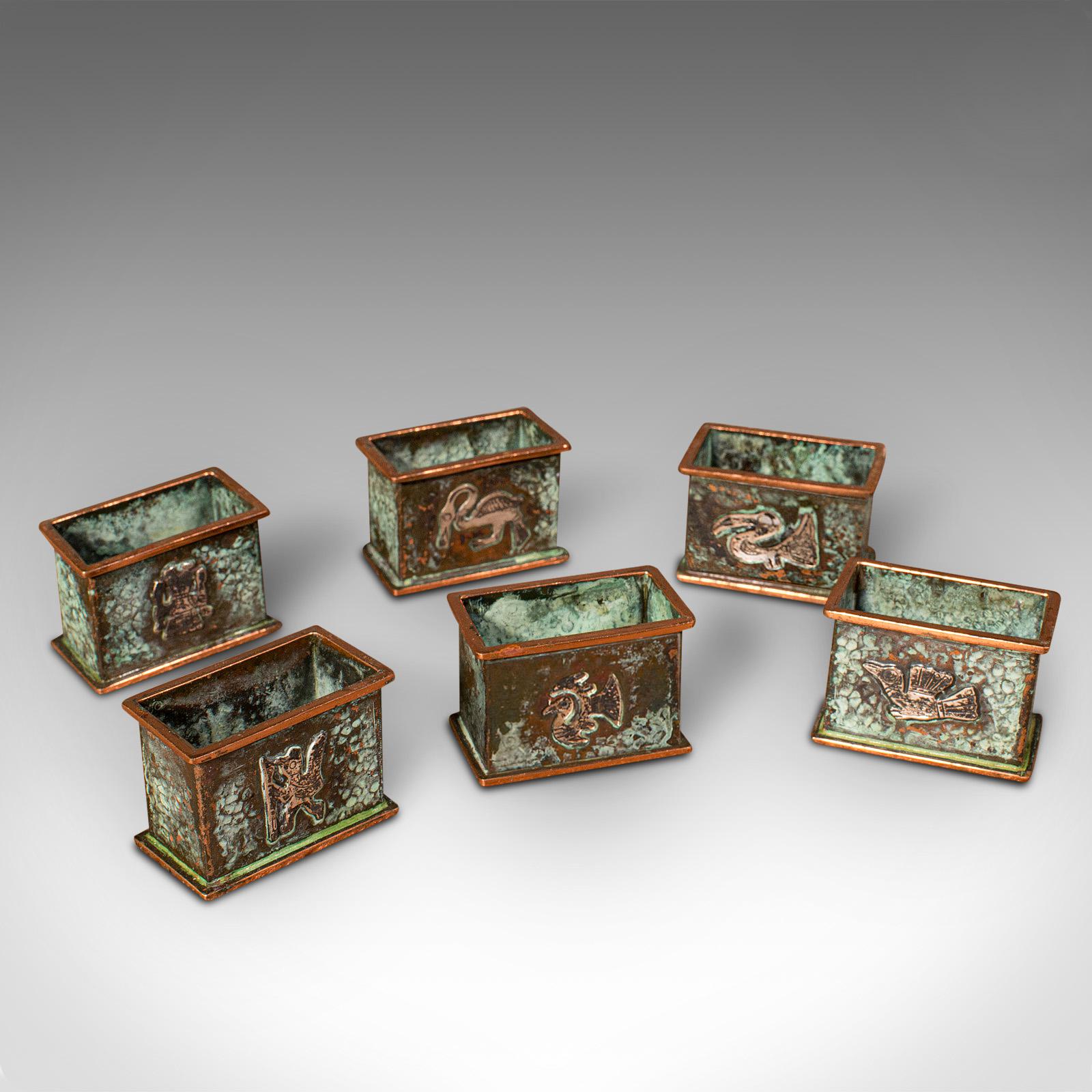 Set of 6 Antique Napkin Rings, English, Copper, Arts & Crafts c.1920 (1 of 8) Set of 6 Antique Napkin Rings, English, Copper, Arts & Crafts c.1920 (1 of 8)