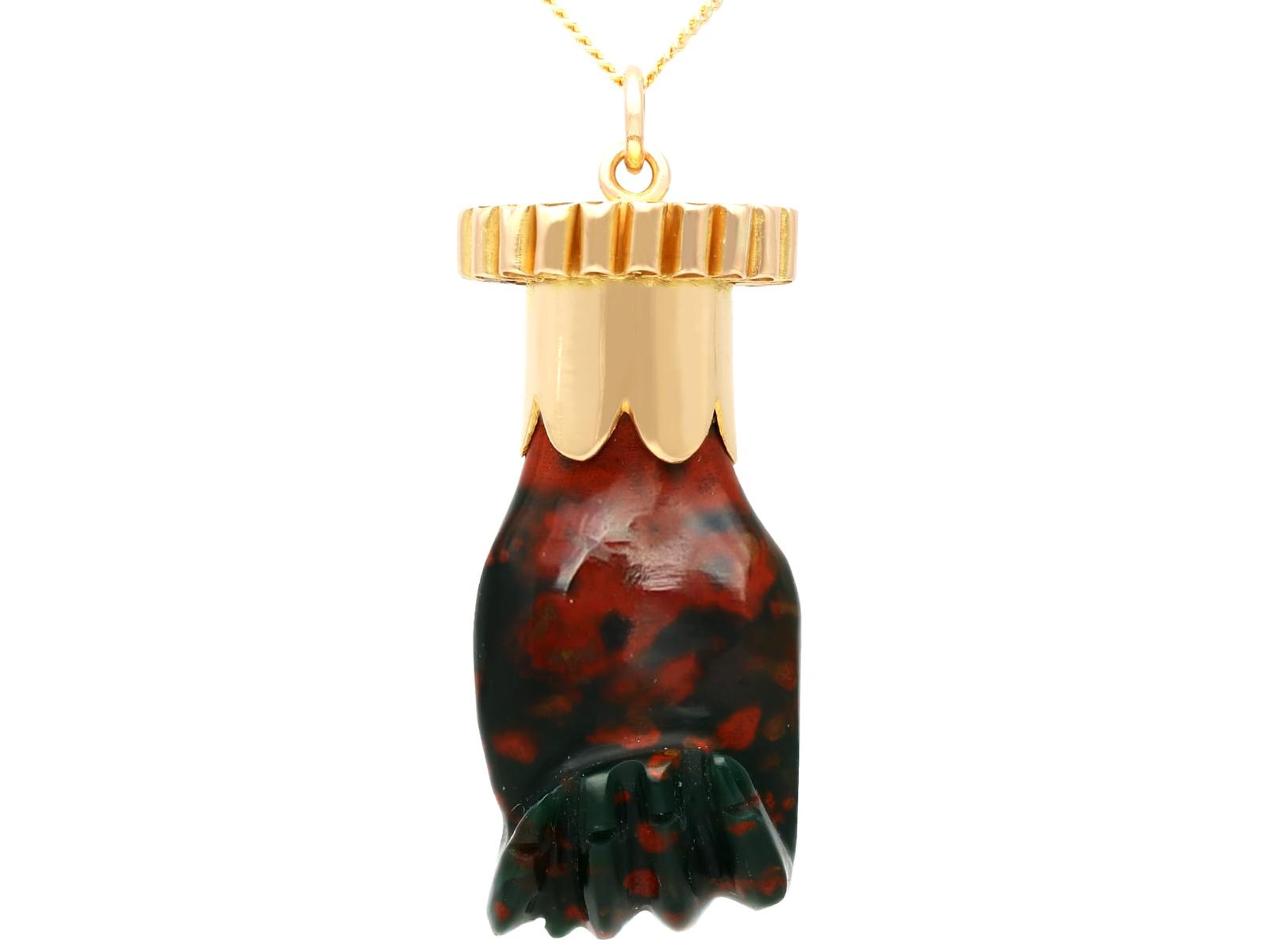 Antique 48ct Carnelian Jasper & 18ct Yellow Gold Pendant c.1880 (1 of 9)