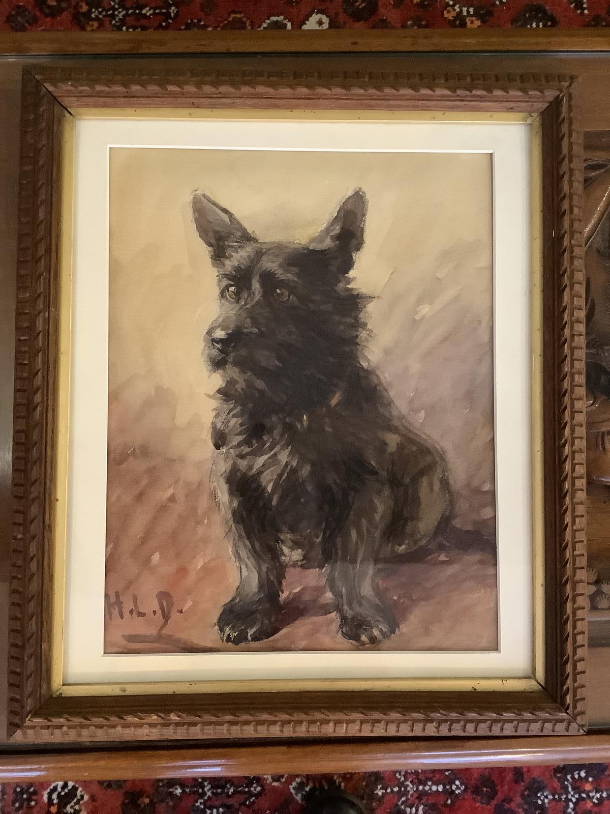 Antique Watercolour of a Cute Scottie Dog (1 of 4) Antique Watercolour of a Cute Scottie Dog (1 of 4)