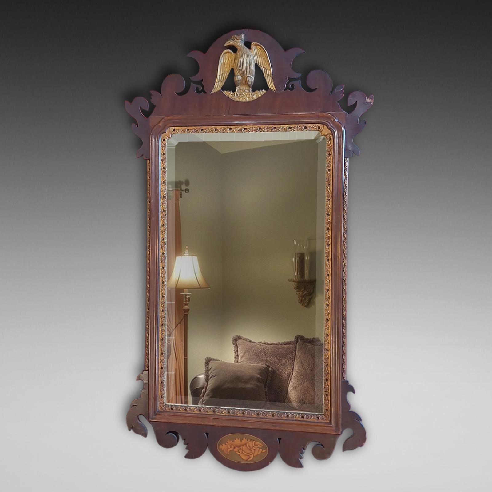 Late 19thc George II Style Walnut &  Giltwood Wall Mirror (1 of 7)