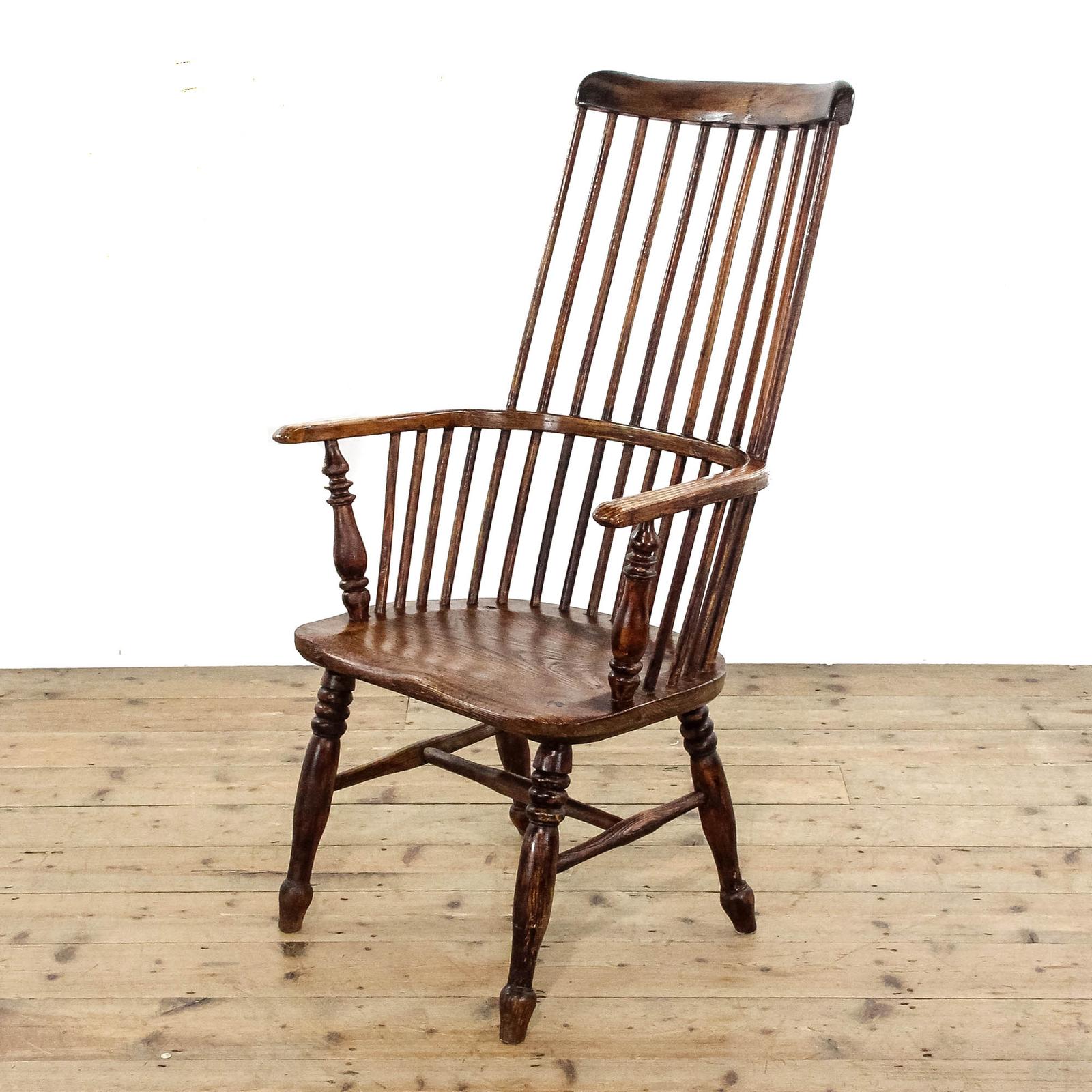 Antique Primitive Ash and Elm Windsor Comb Back Armchair (1 of 8)